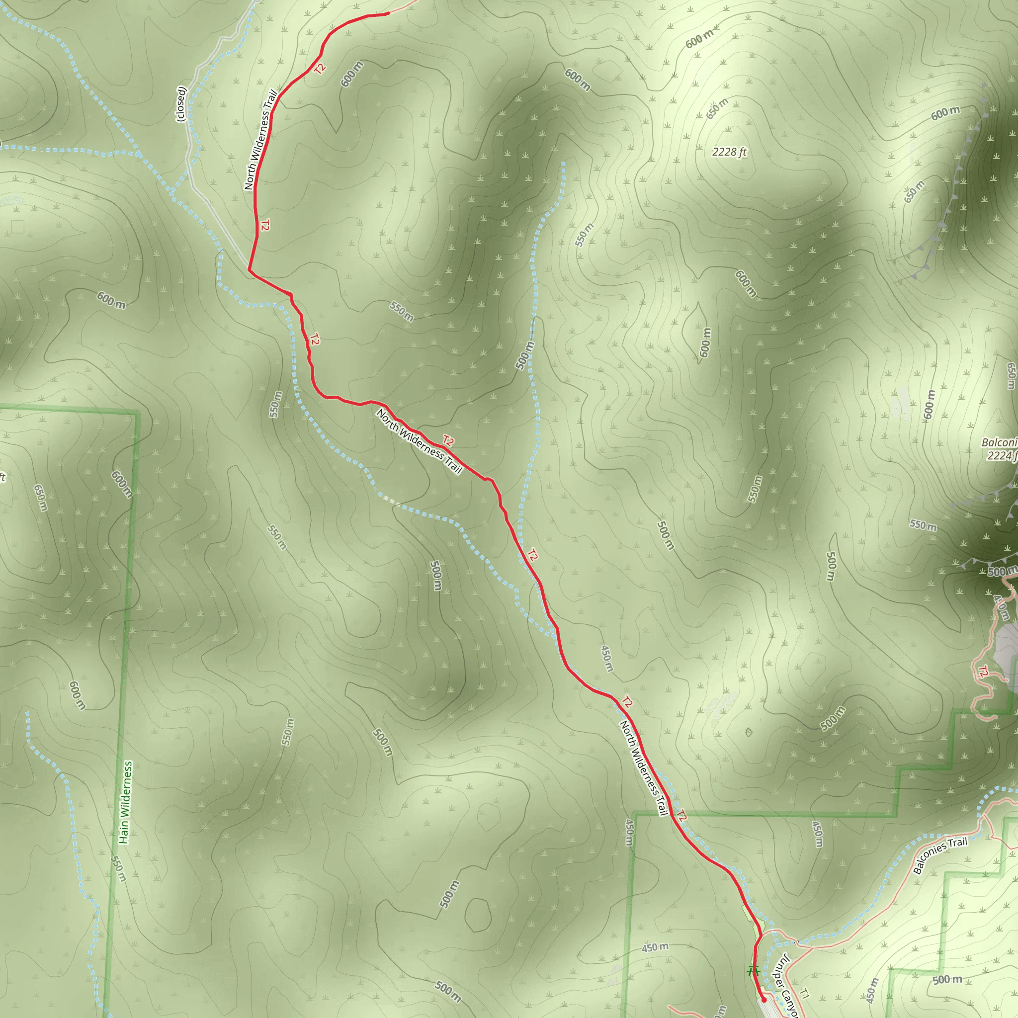 North Wilderness Trail mobile static map