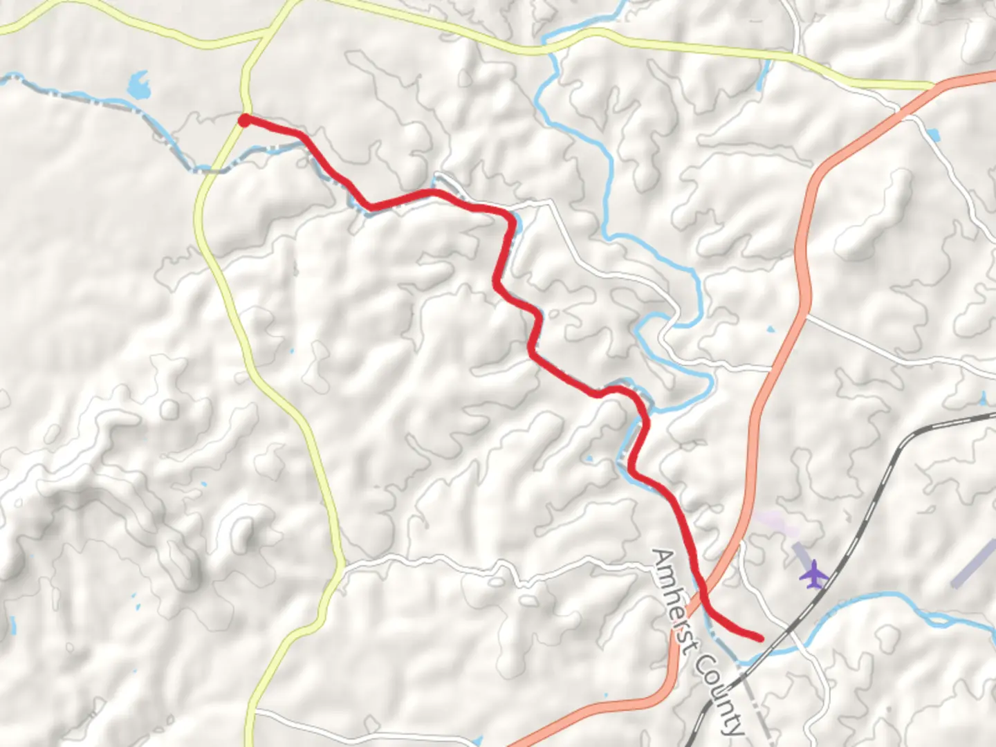 An image depicting the trail Virginia Blue Ridge Railway and its surrounding area.