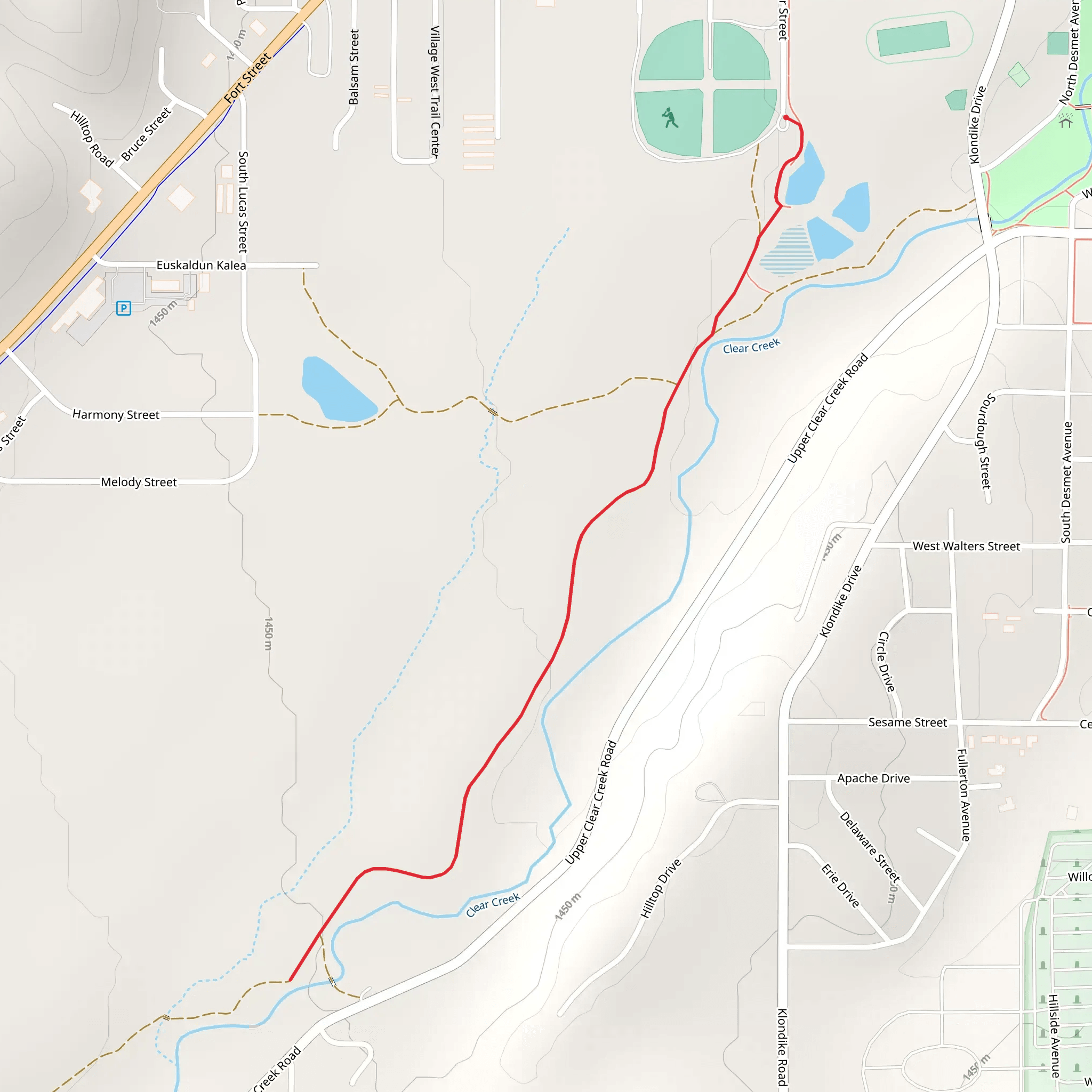 Clear Creek from South Cedar Street mobile static map