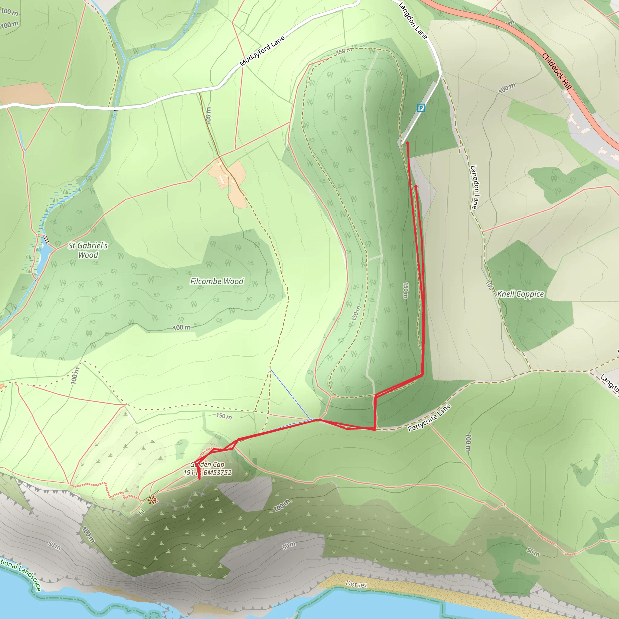 Golden Cap Evening Torchlight Walk mobile static map