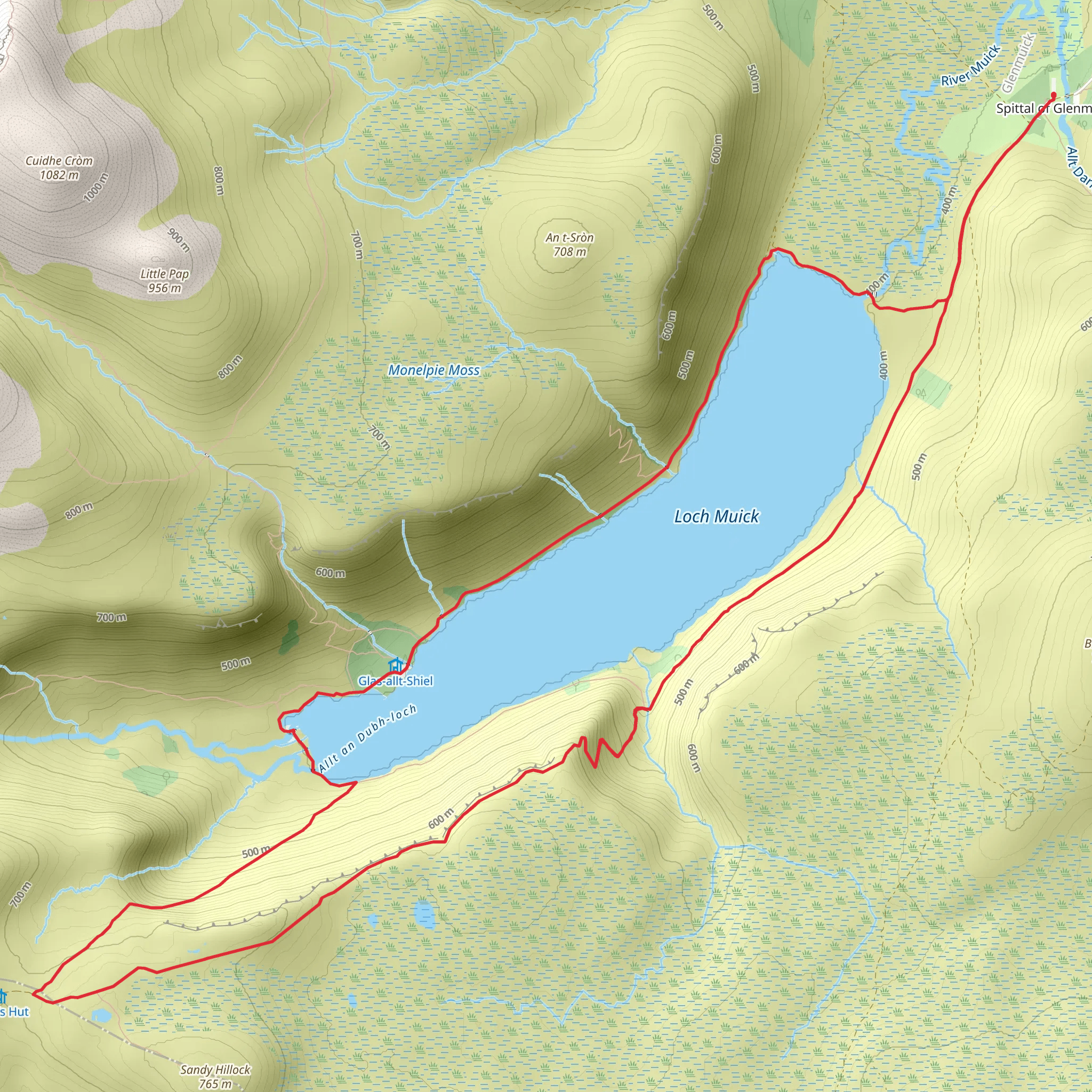 Loch muick long mobile static map