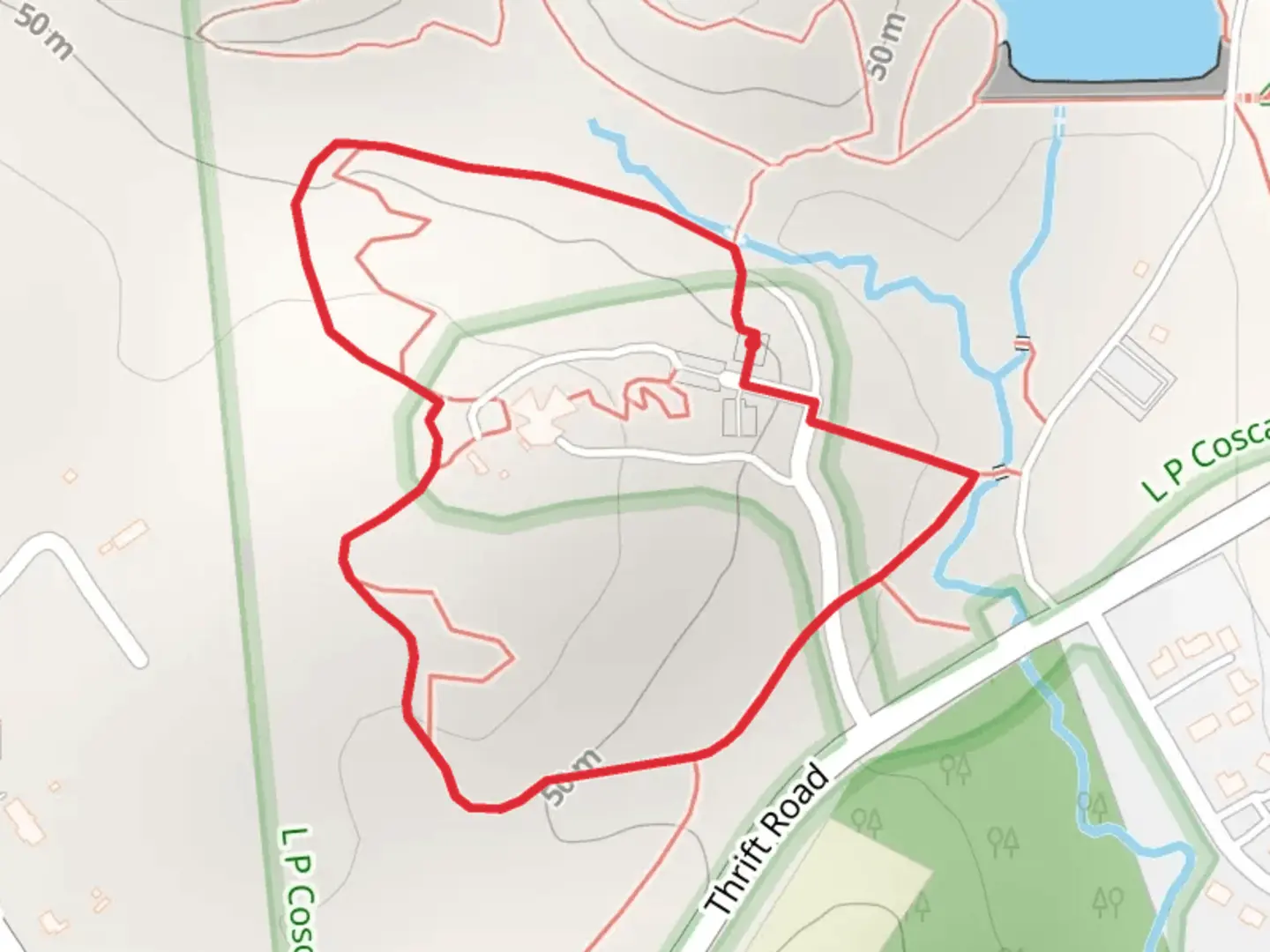 An image depicting the trail Red Loop Trail and its surrounding area.