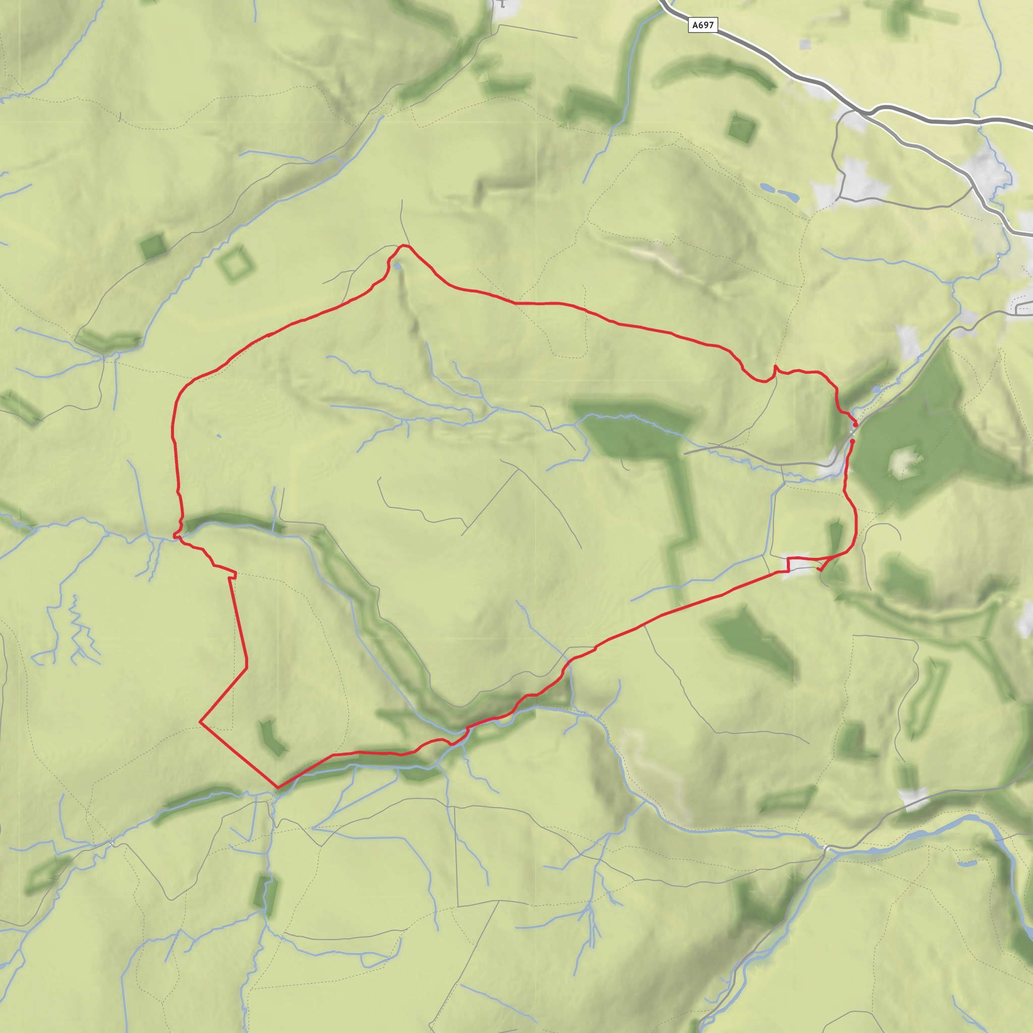 Wooler Common Loop mobile static map