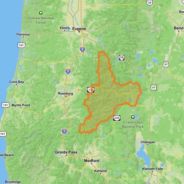 Umpqua National Forest mobile static map