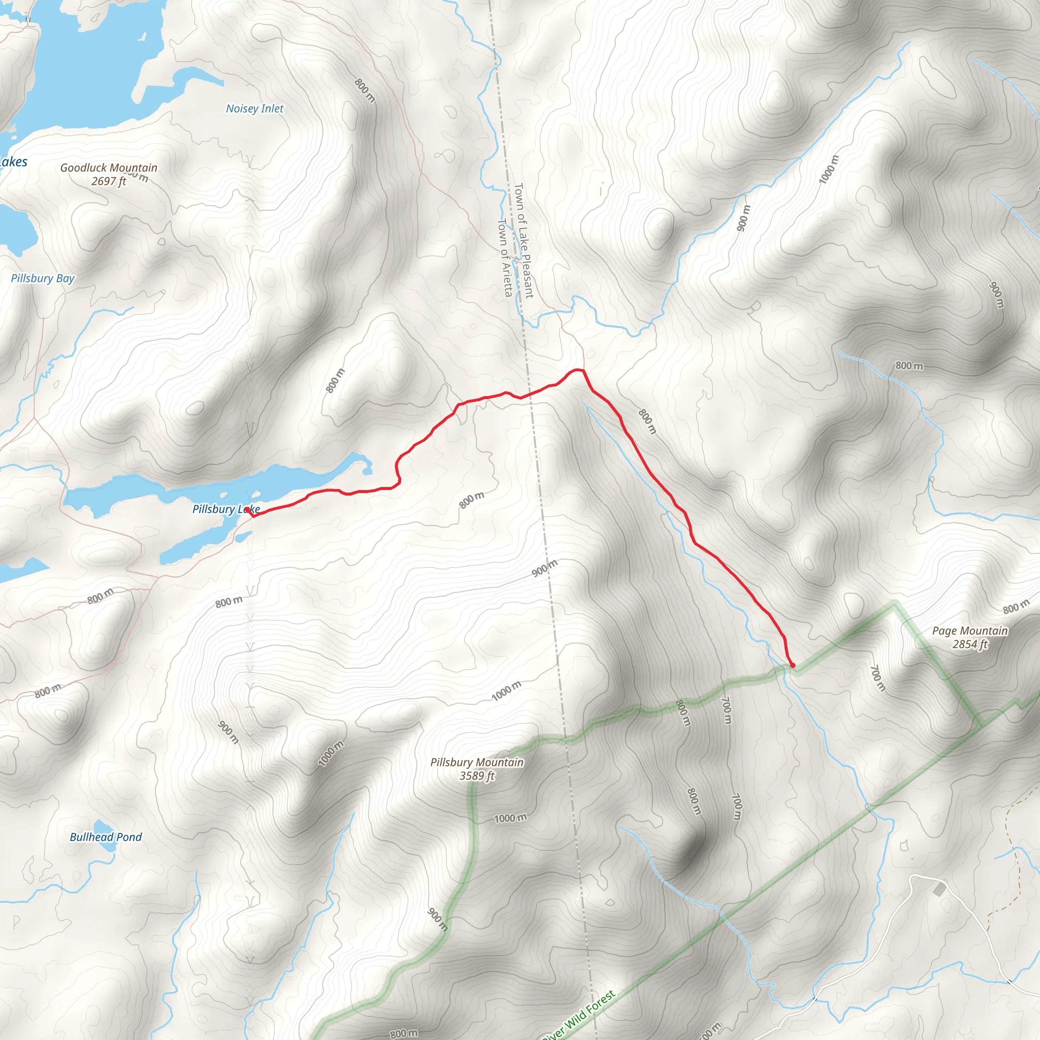 Pilsbury Lake via French Louis Trail mobile static map