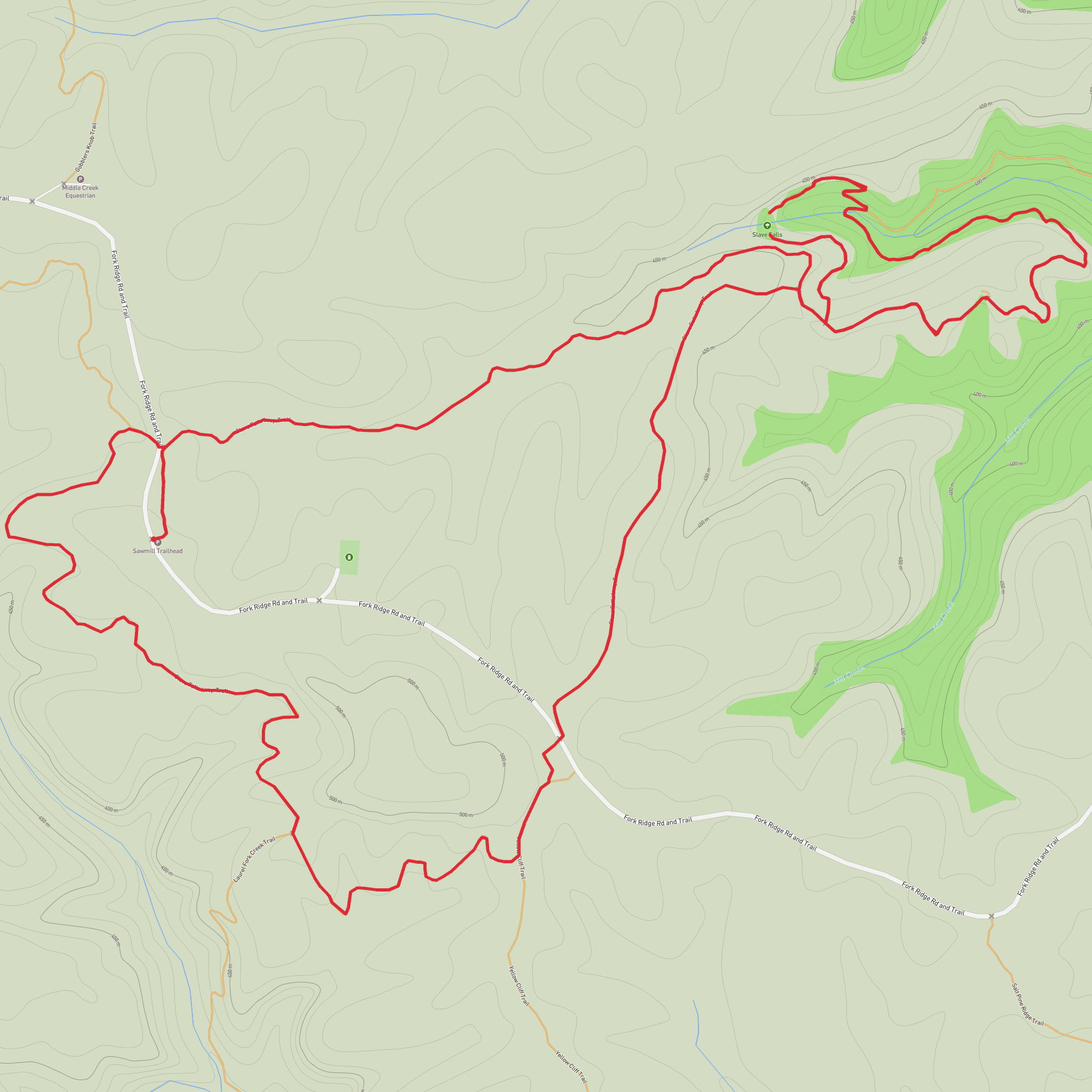 Slave Falls and Needle Arch via Slave Falls Loop Trail mobile static map