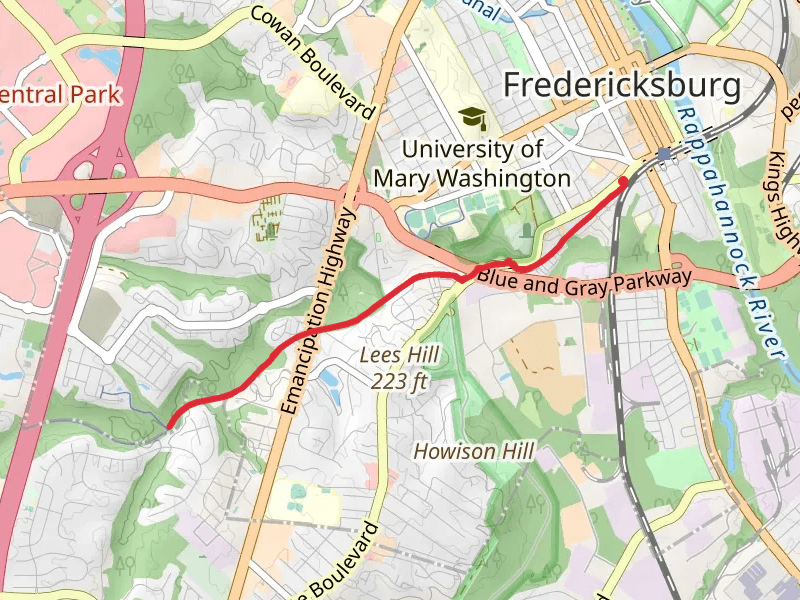 Virginia Central Railway Short Trail - Fredericksburg