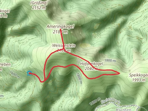 Weißensteinhütte, Ameringkogel and Hofalmkogel Mountain Loop