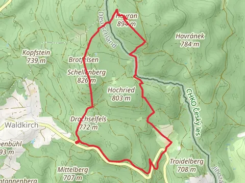 Havran via Havranem - Neudorf and Rundwanderweg Muehle