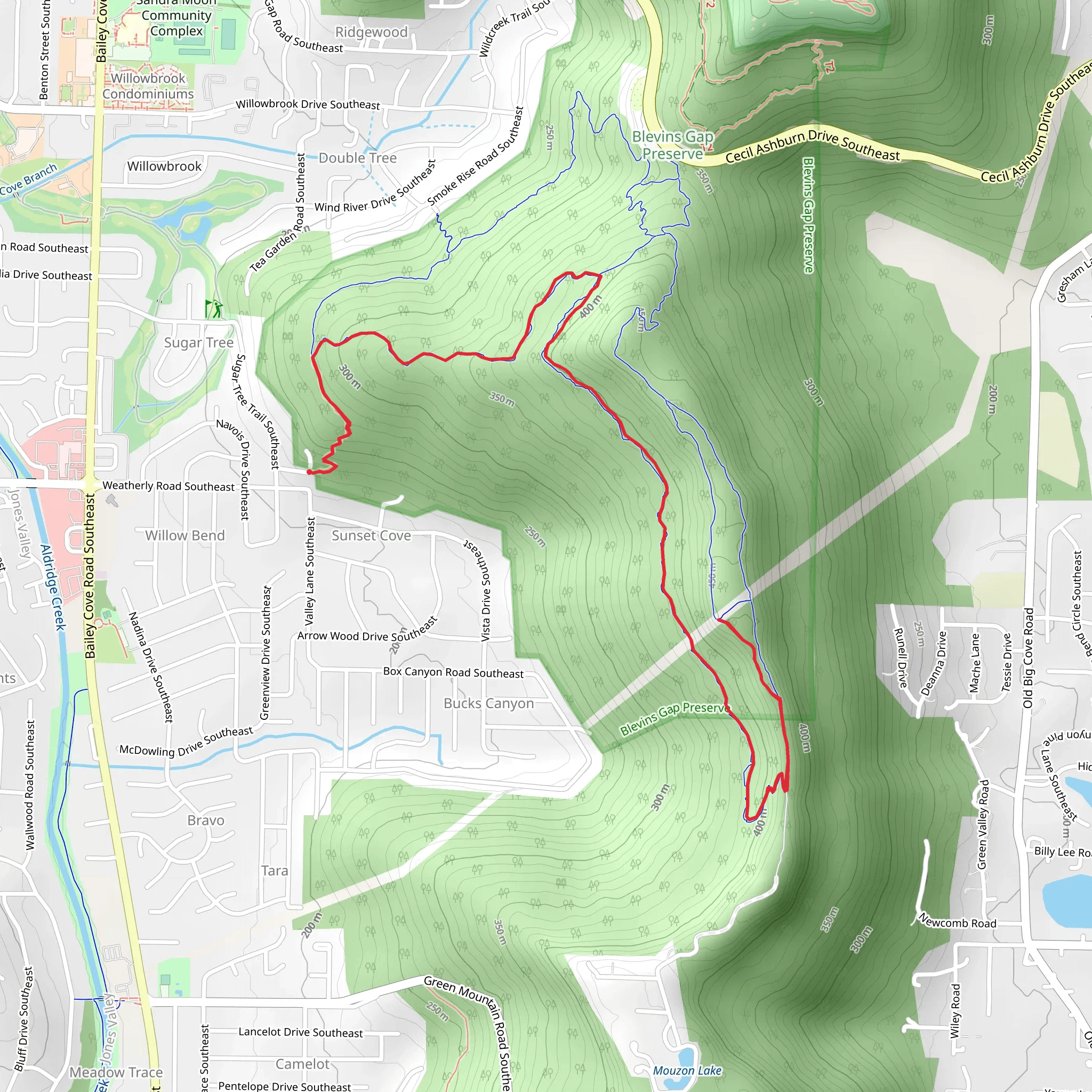 Varnedoe and Sugar Tree Trail mobile static map