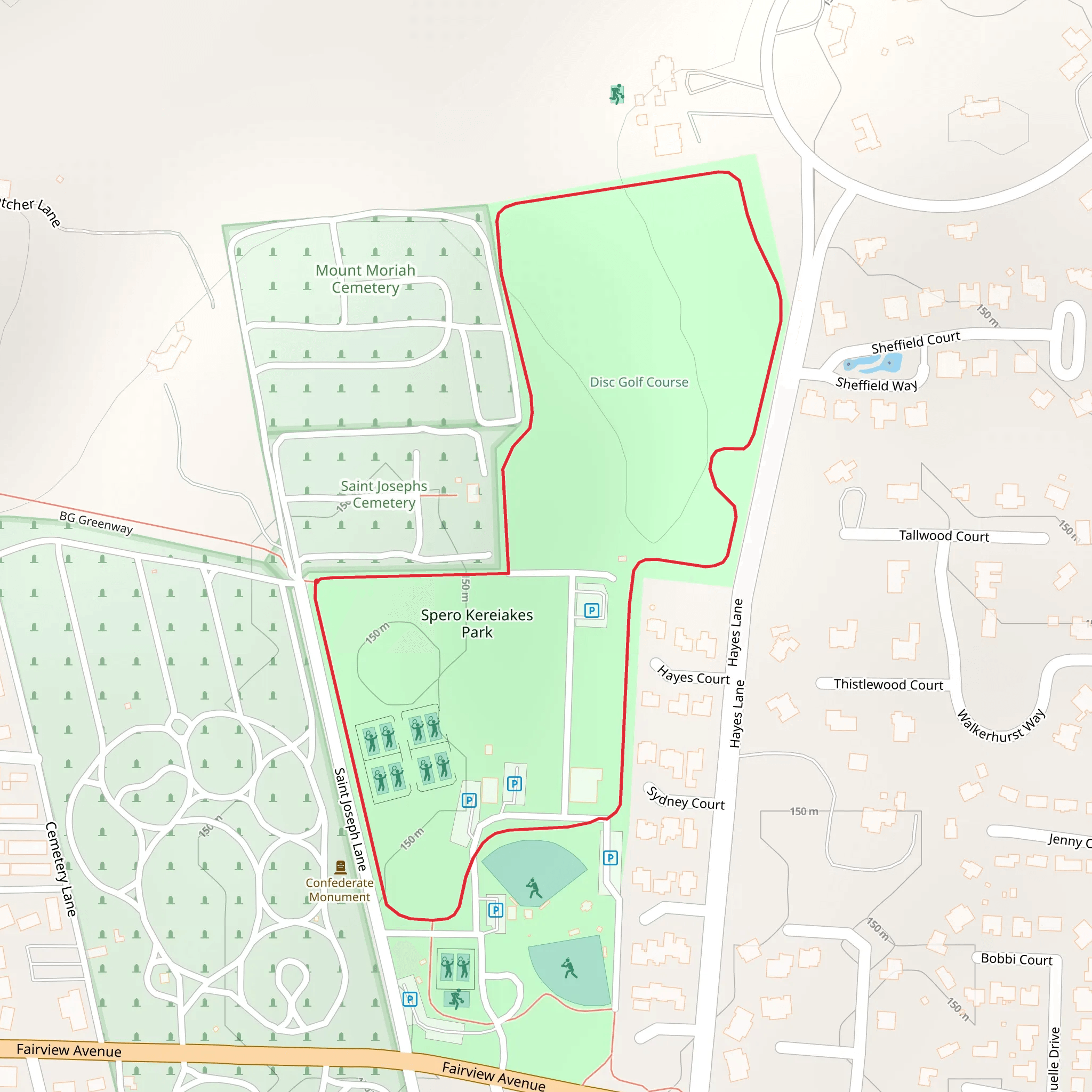 Saint Josephs Cemetery Loop mobile static map
