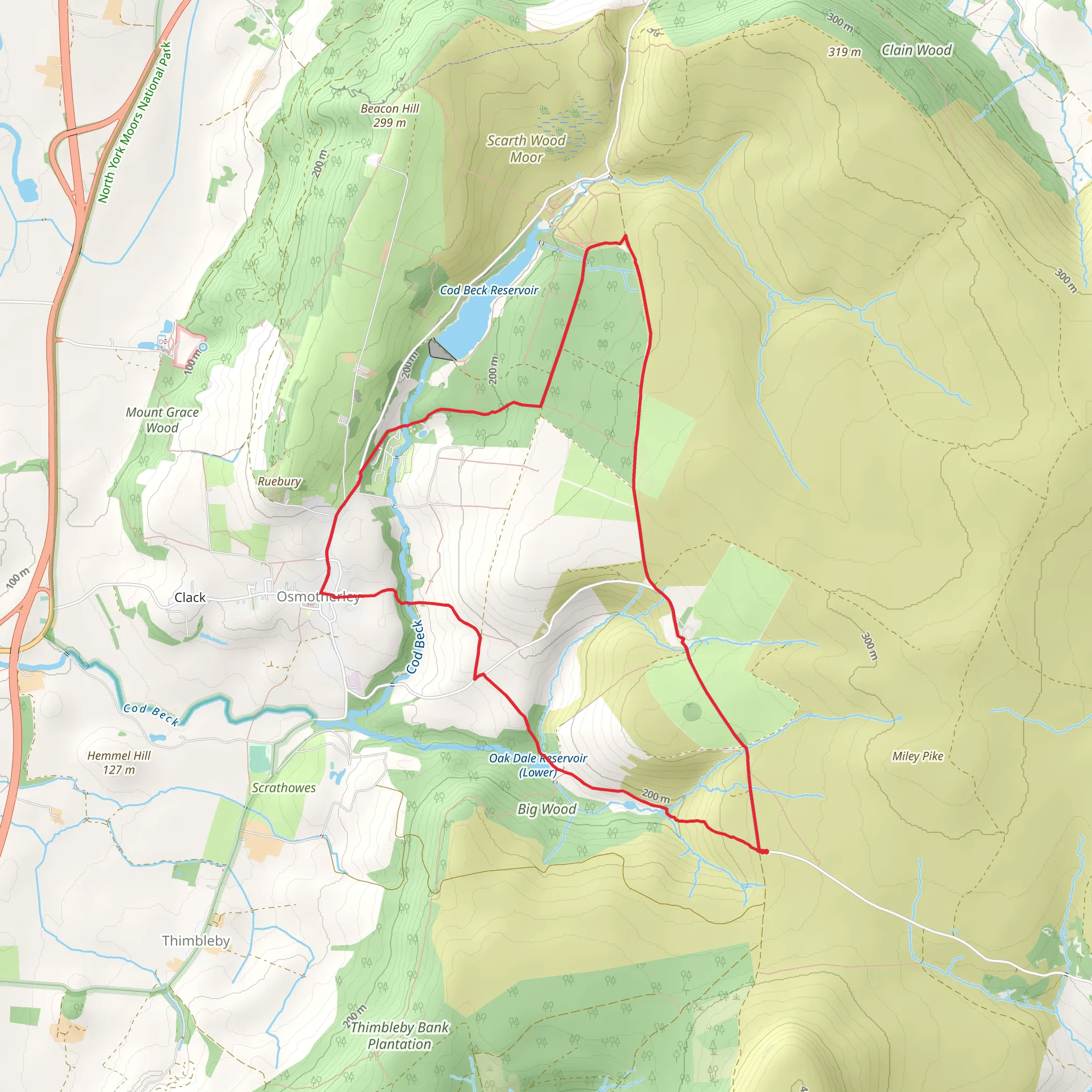 Osmotherley Loop mobile static map