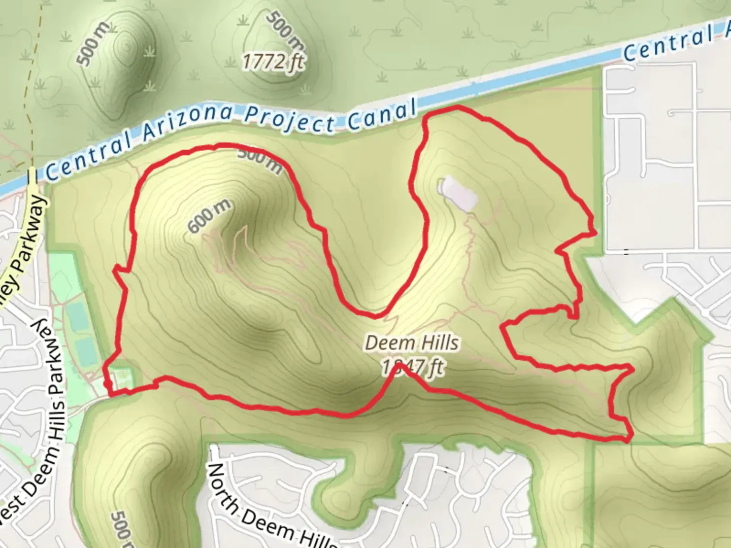 An image depicting the trail Circumference Loop Trail and its surrounding area.