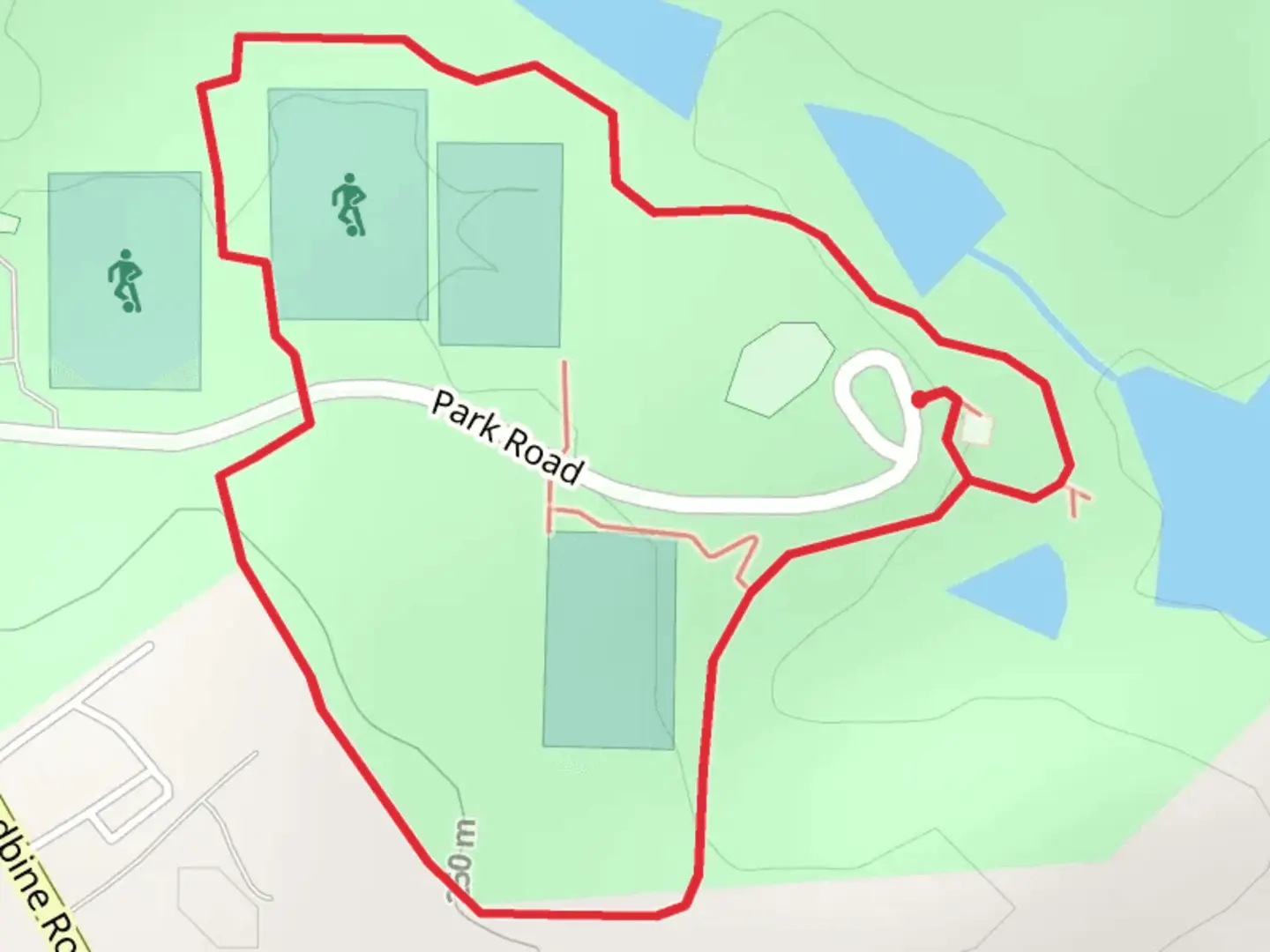 An image depicting the trail Park Road Loop and its surrounding area.