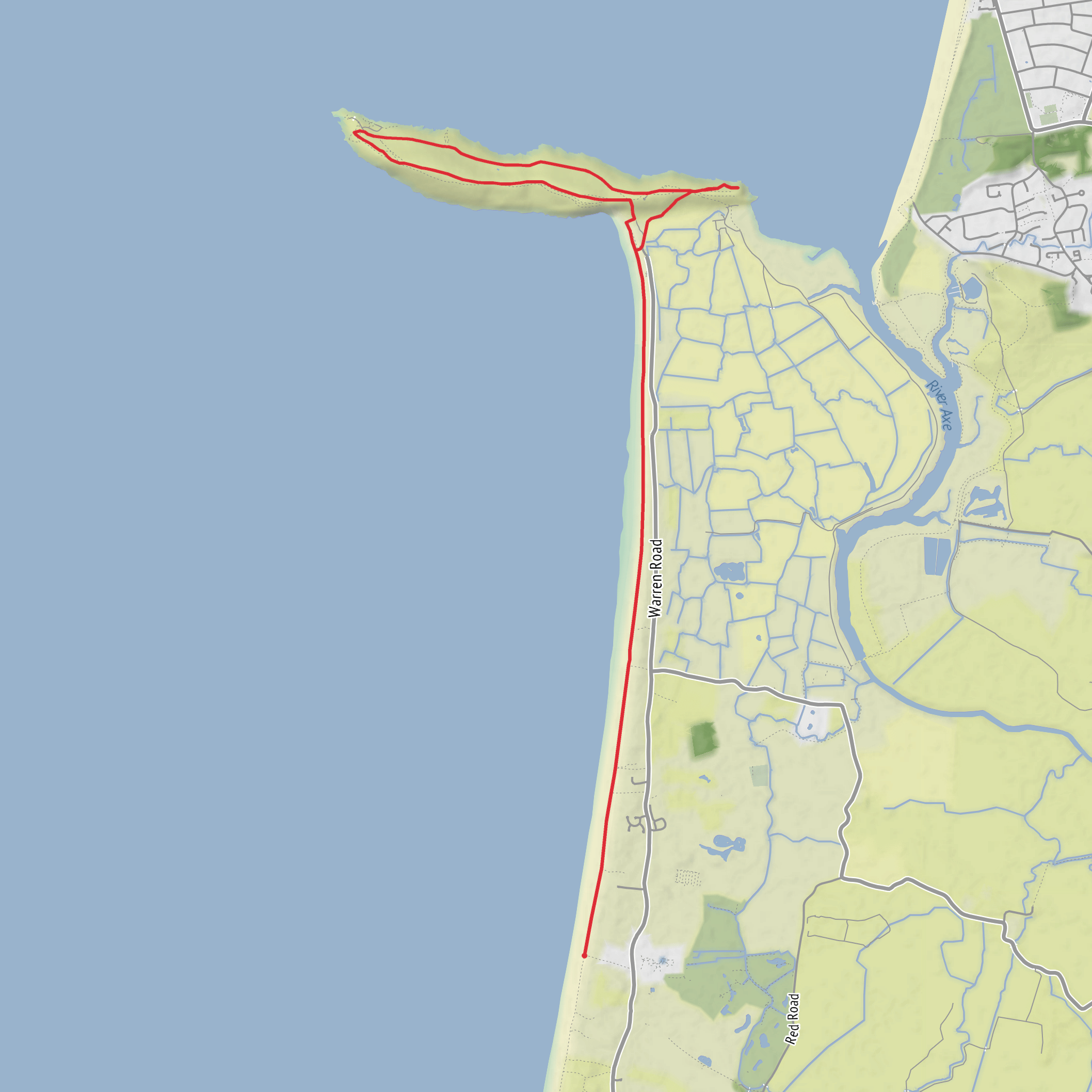 Brean Beach to Barracks mobile static map