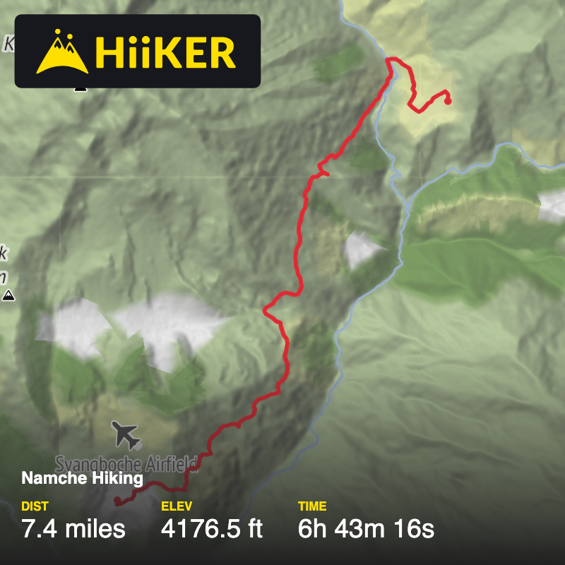 A map preview of the recording Namche Hiking.