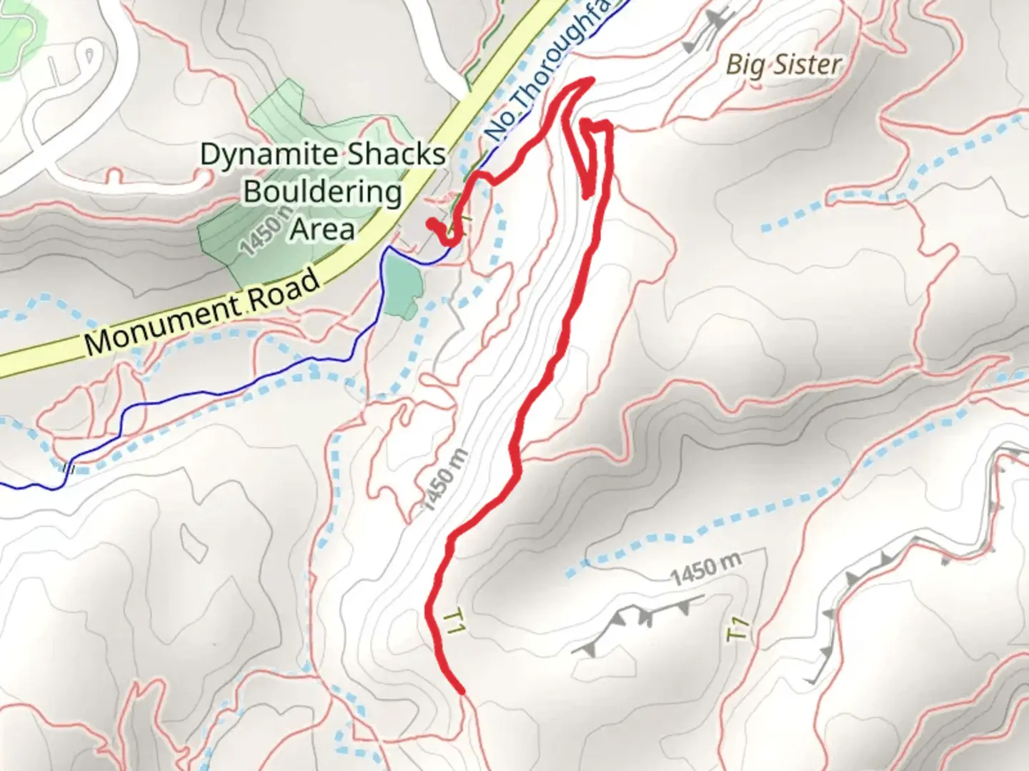 An image depicting the trail Curt's Up and Curt's Lane Trail and its surrounding area.