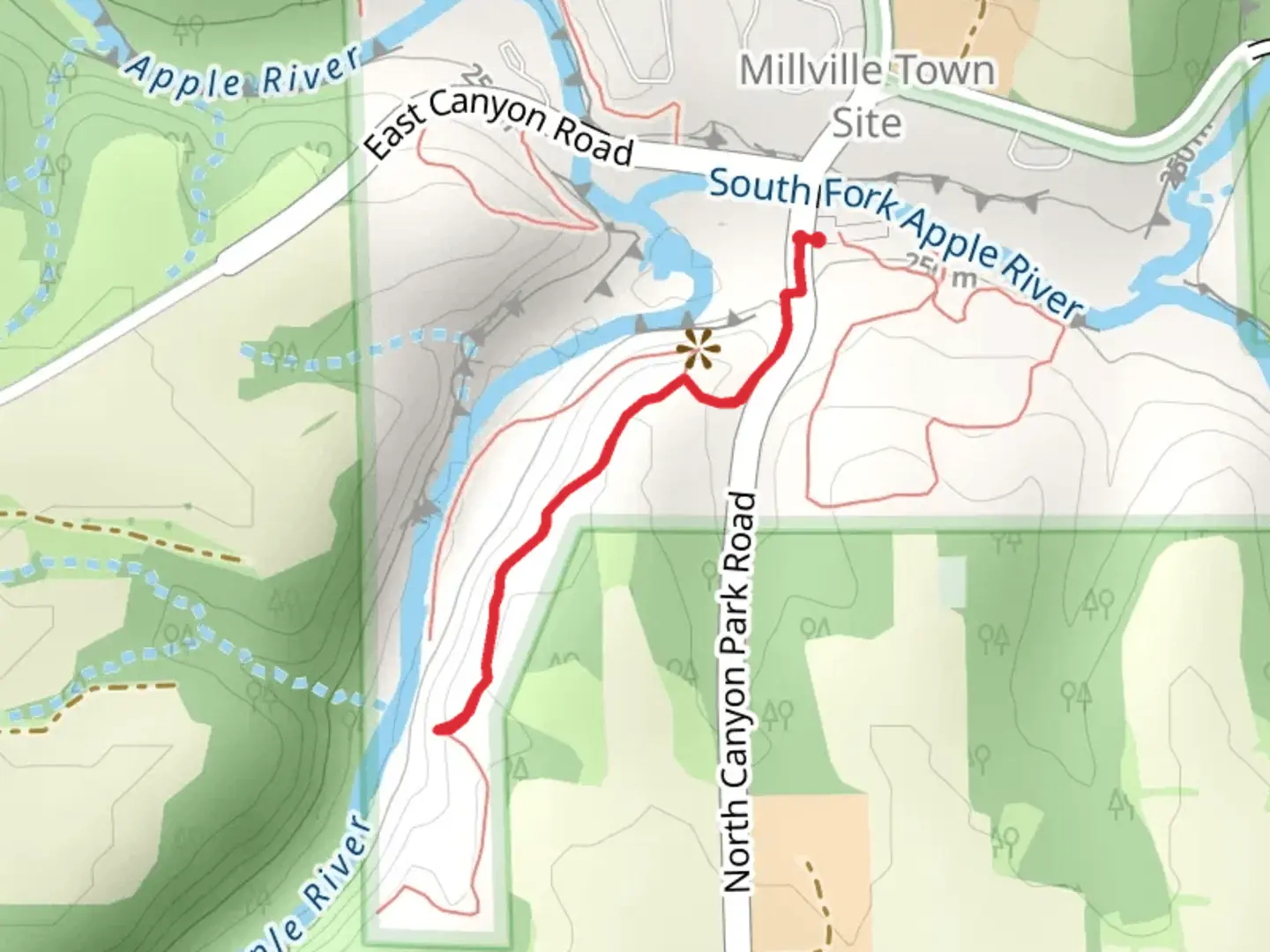 An image depicting the trail Apple River via River Route Nature Trail and its surrounding area.