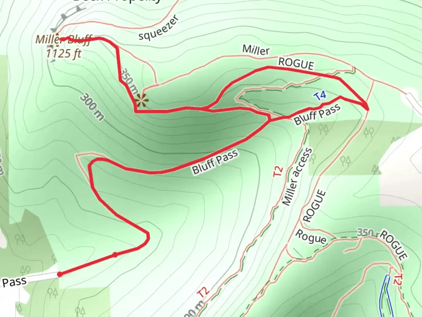 An image depicting the trail Miller and Bluff Pass Walk and its surrounding area.