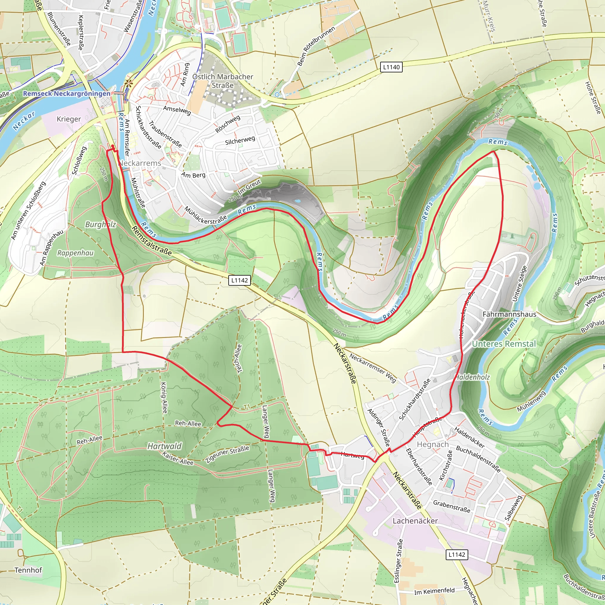 Rems via Rundweg 2 mobile static map