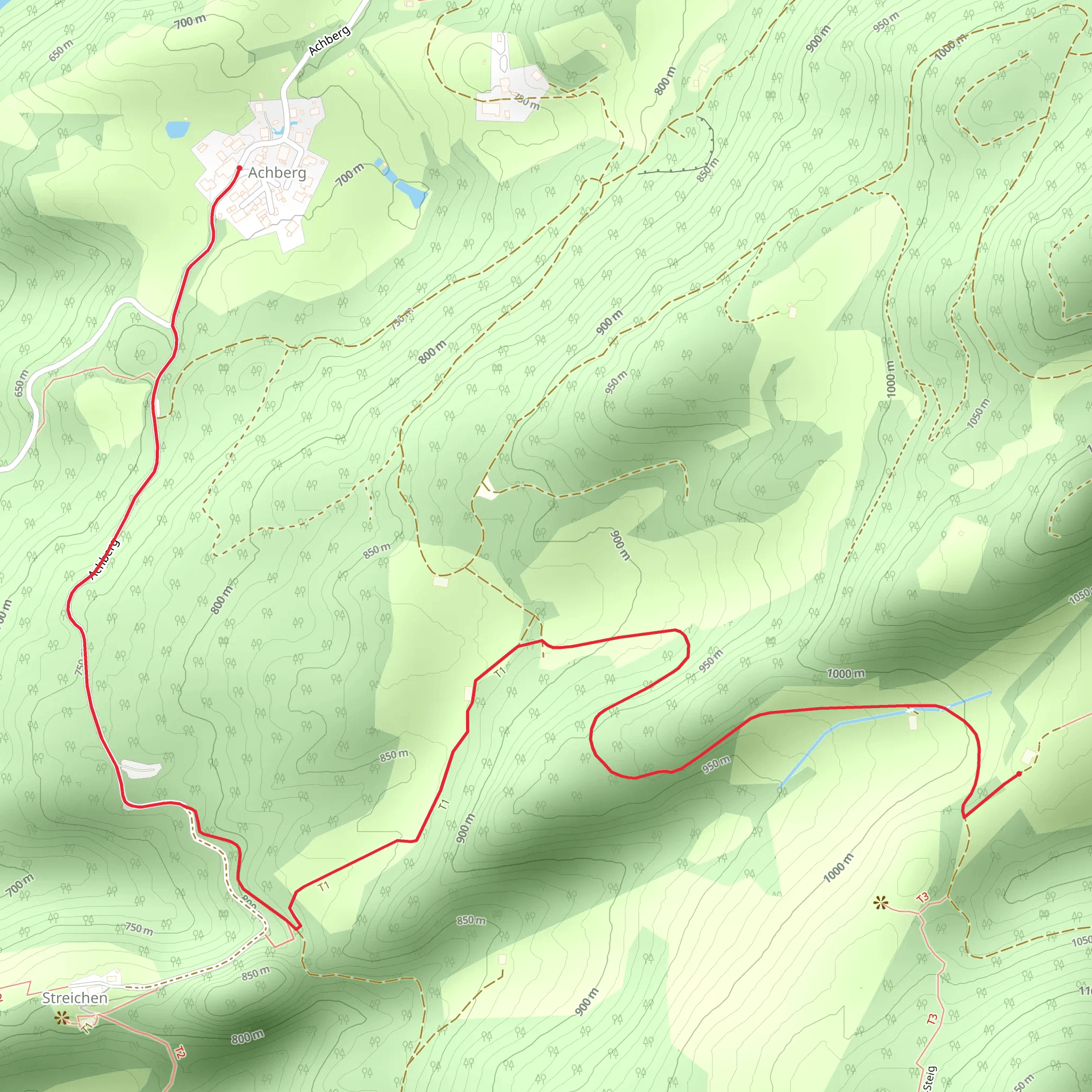 Chiemhauser Alm Walk from Achberg mobile static map
