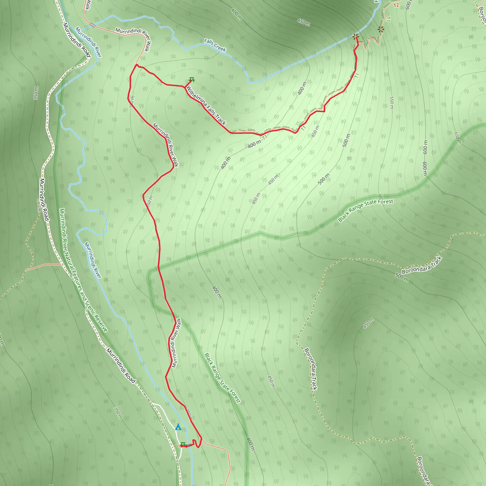 Wilhemina Falls Trail mobile static map