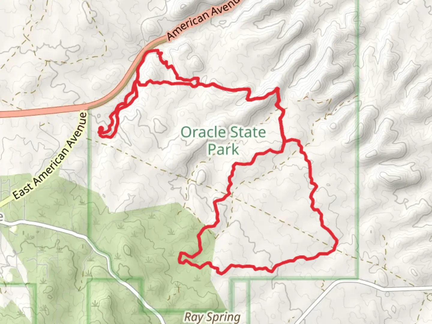 An image depicting the trail Cherry Wash - Powerline - Manzanita Loop Trail and its surrounding area.