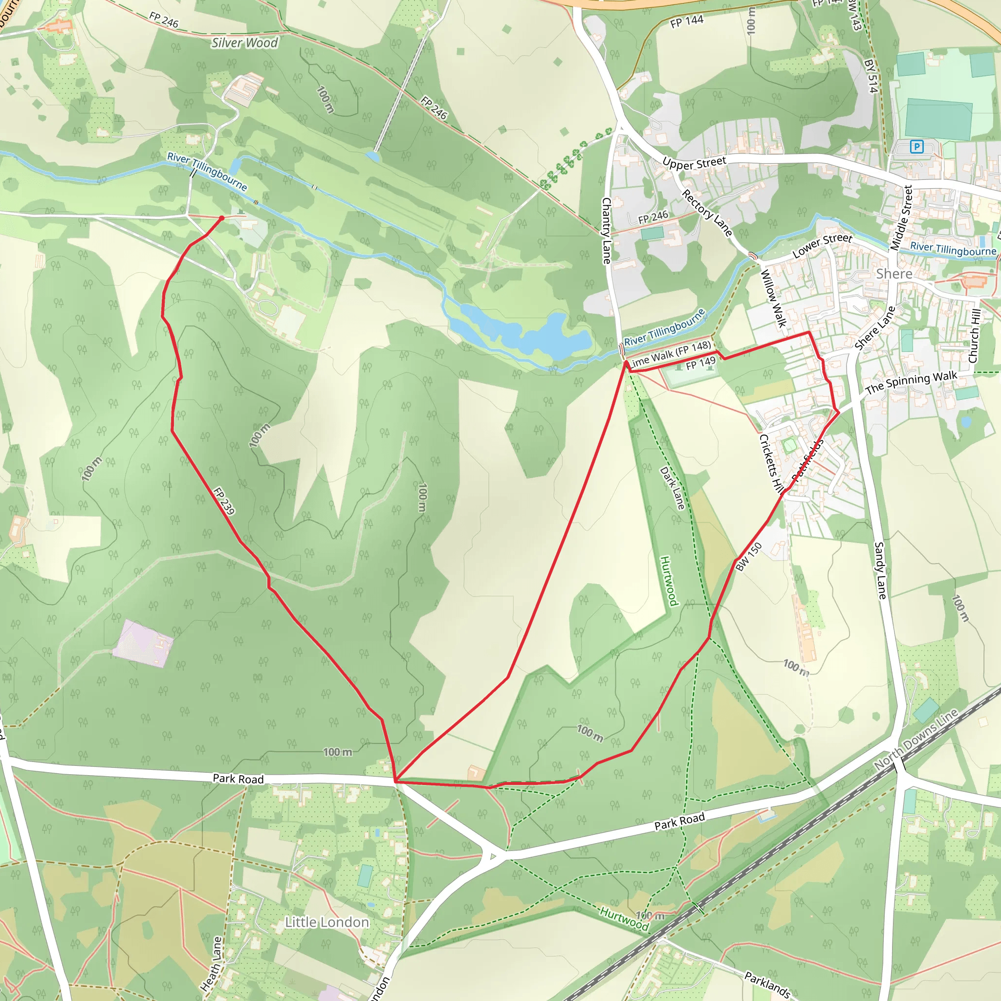Albury Park Walk mobile static map