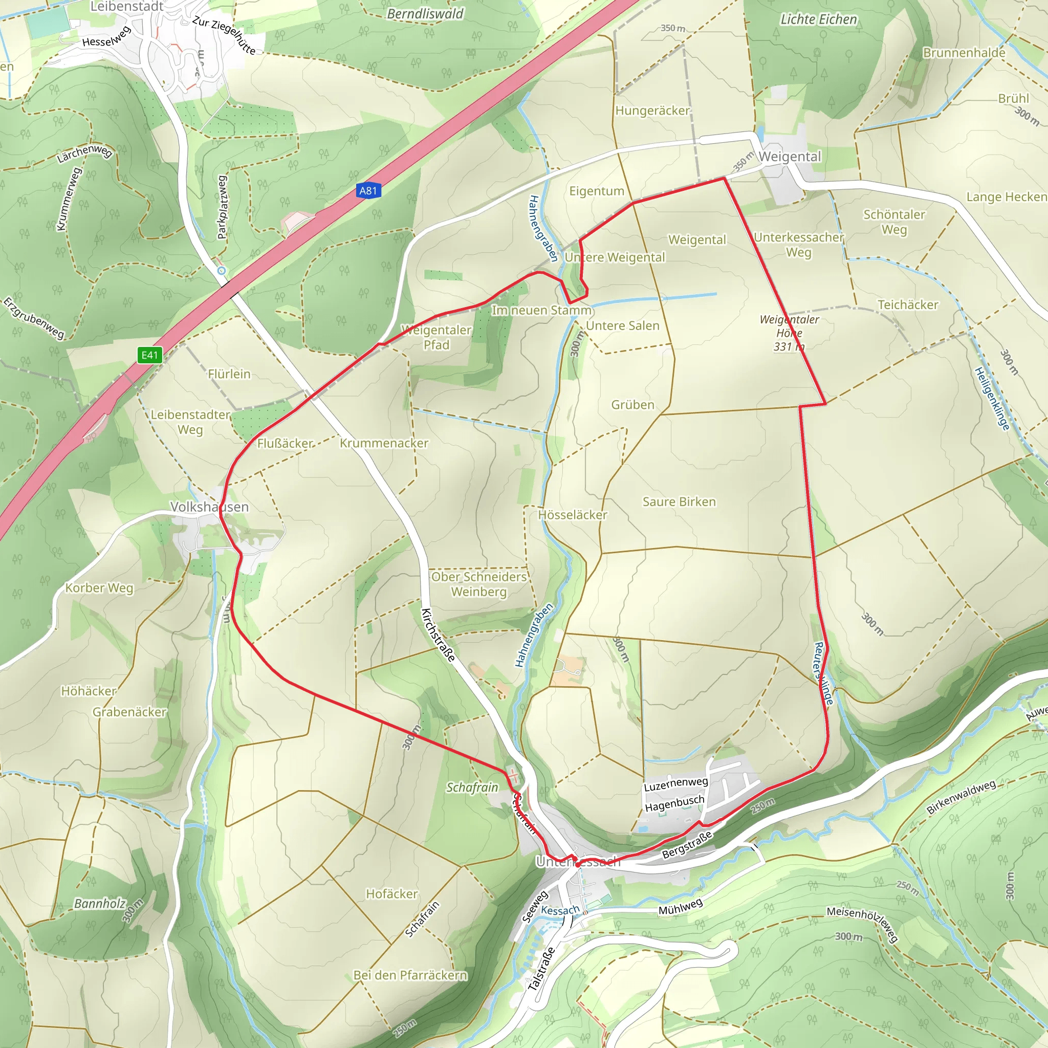 Weigentaler Höhe Loop mobile static map