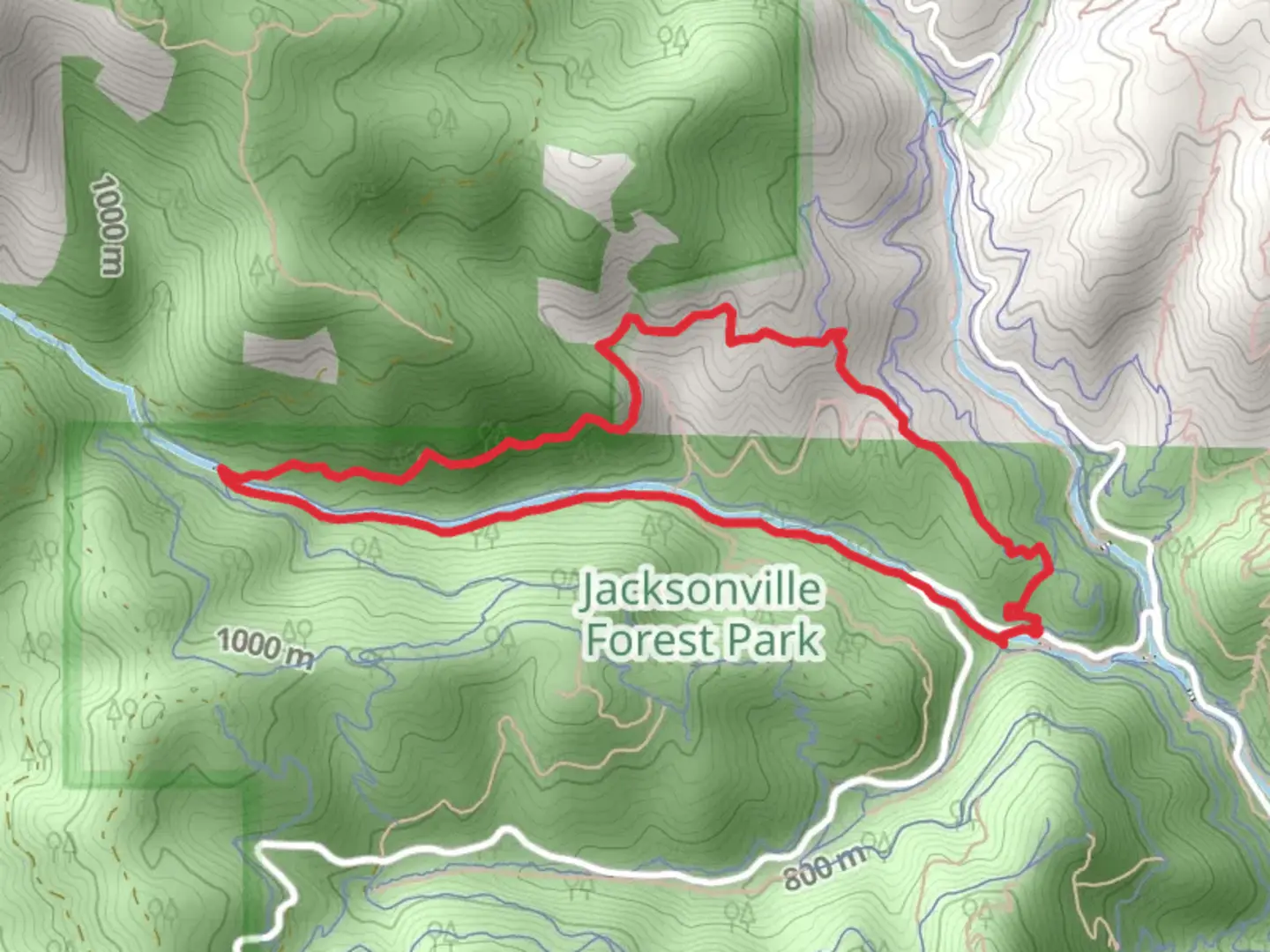 An image depicting the trail Naversen Family and Jackson Creek Nature Loop Trail and its surrounding area.