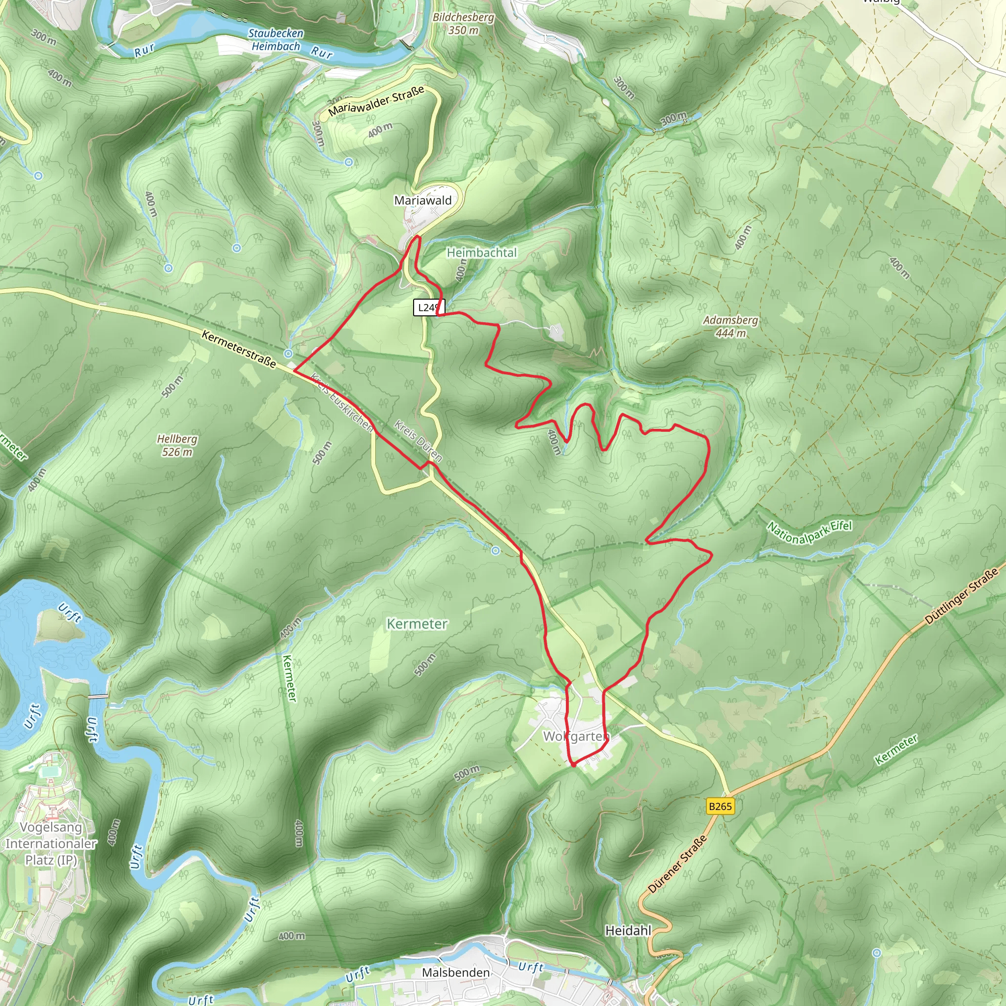 Felsenweg and Wildnis Trail mobile static map
