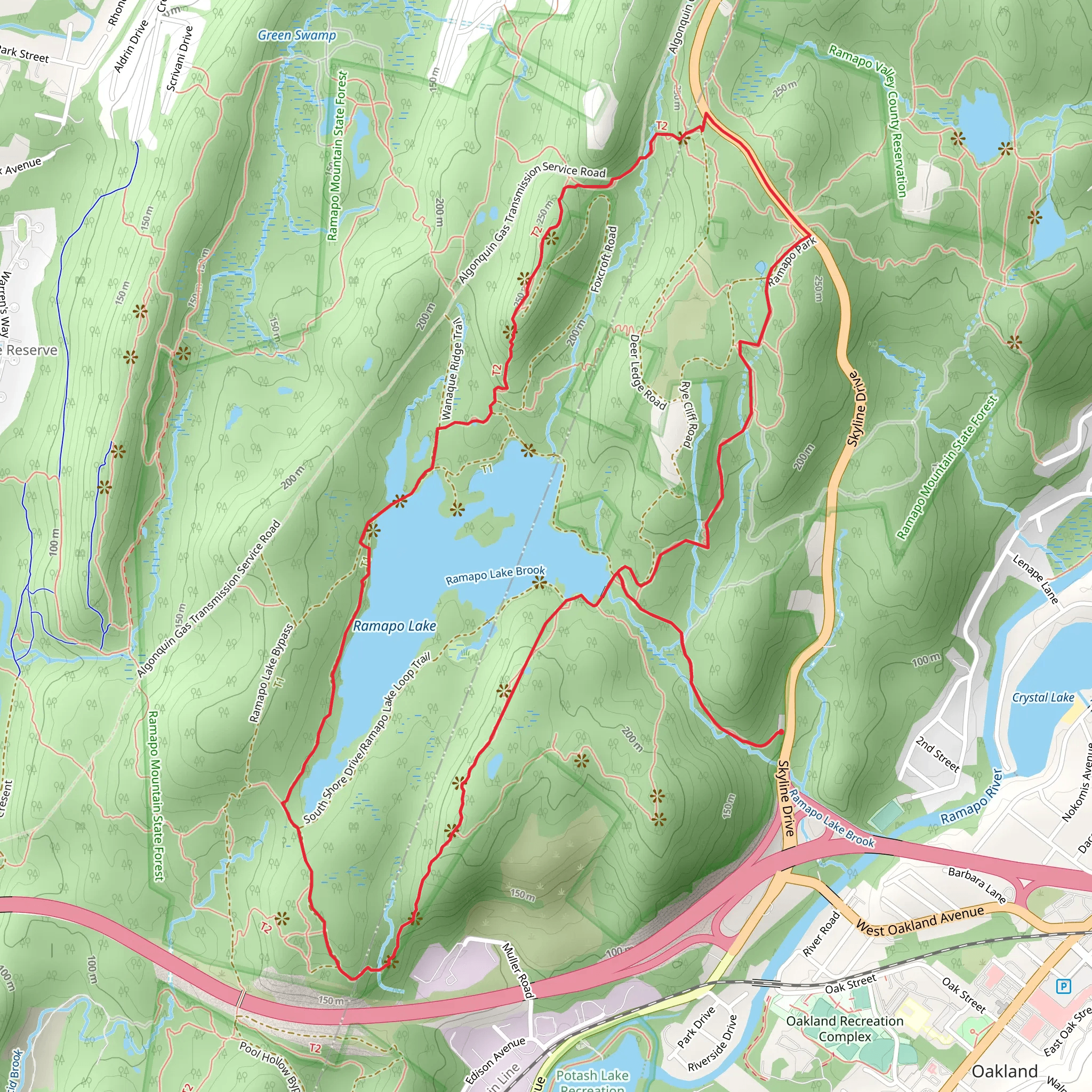 Hoeferlin Memorial, Castle and Ramapo Lake Loop Trail mobile static map
