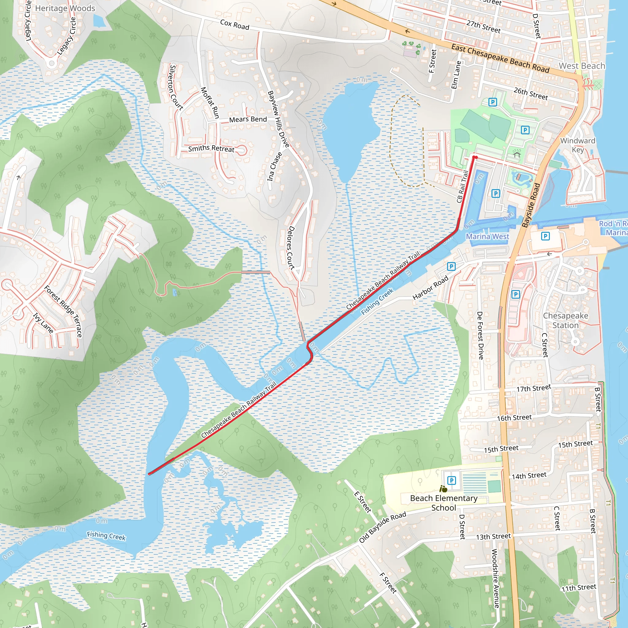 Chesapeake Beach Railway Trail mobile static map