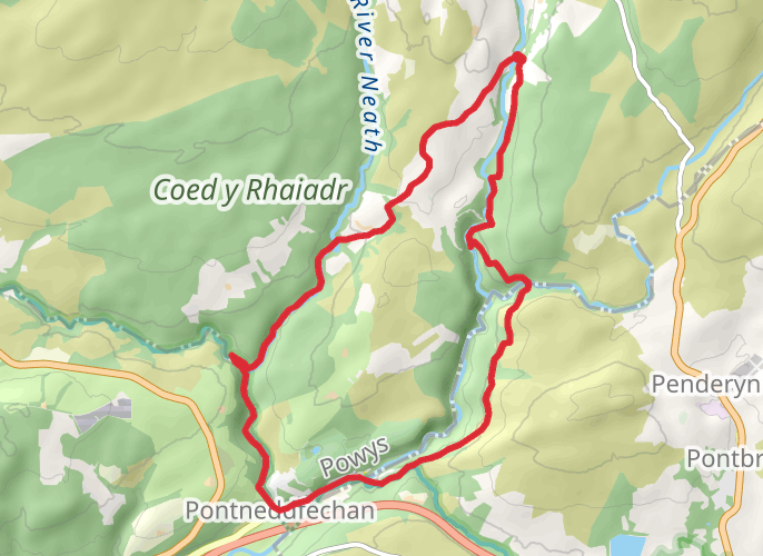 Waterfalls Walk from near Ystradfellte mobile static map