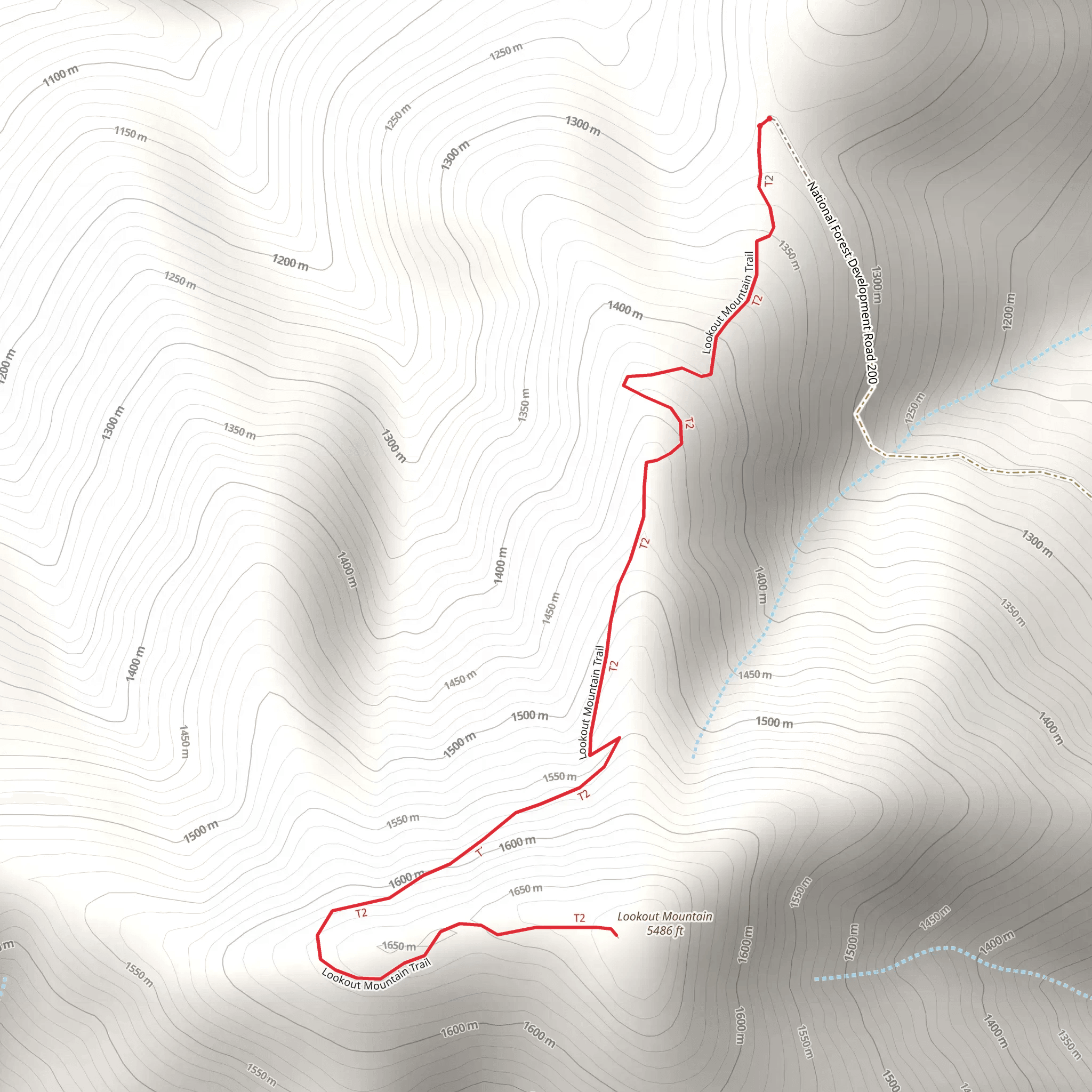 Lookout Mountain Trail mobile static map