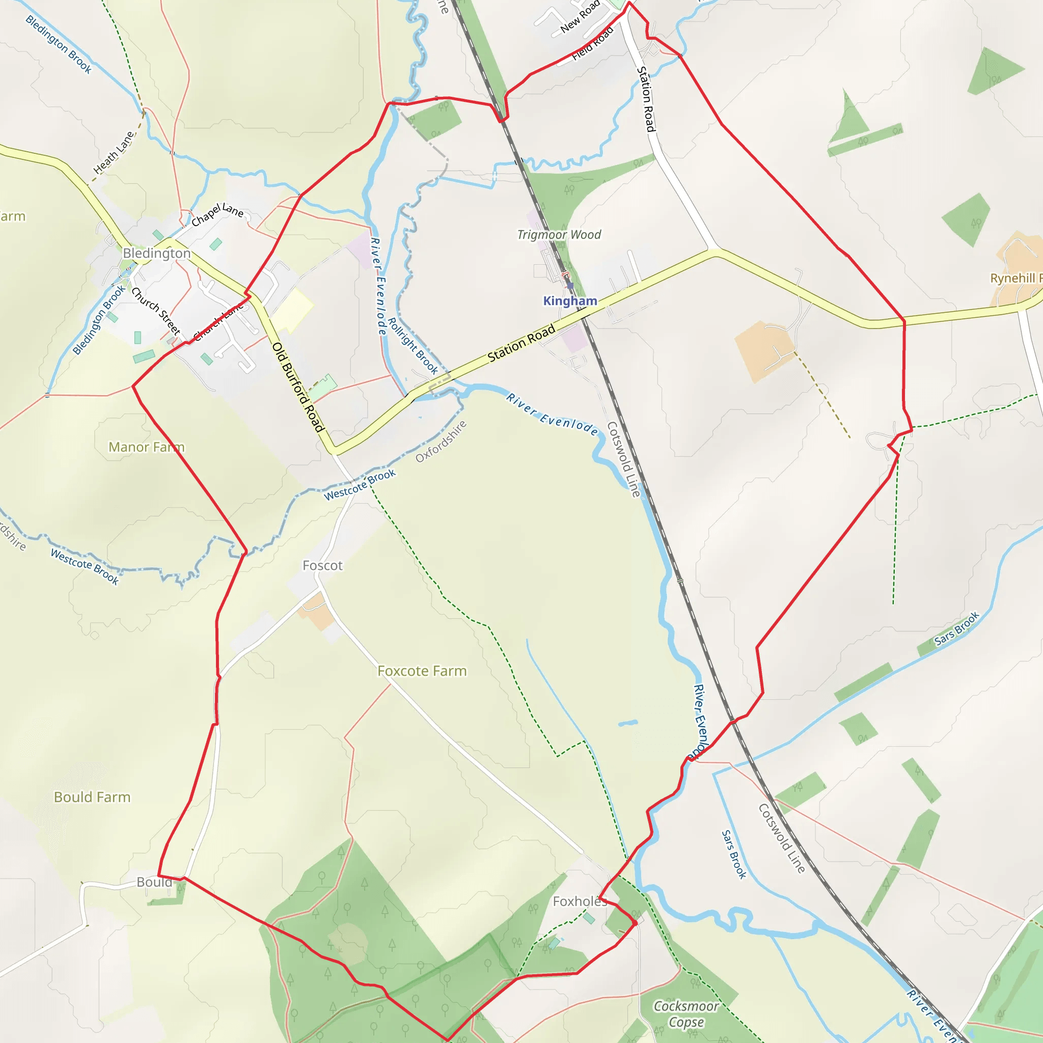 Bould and Foxholes Nature Reserve Loop mobile static map