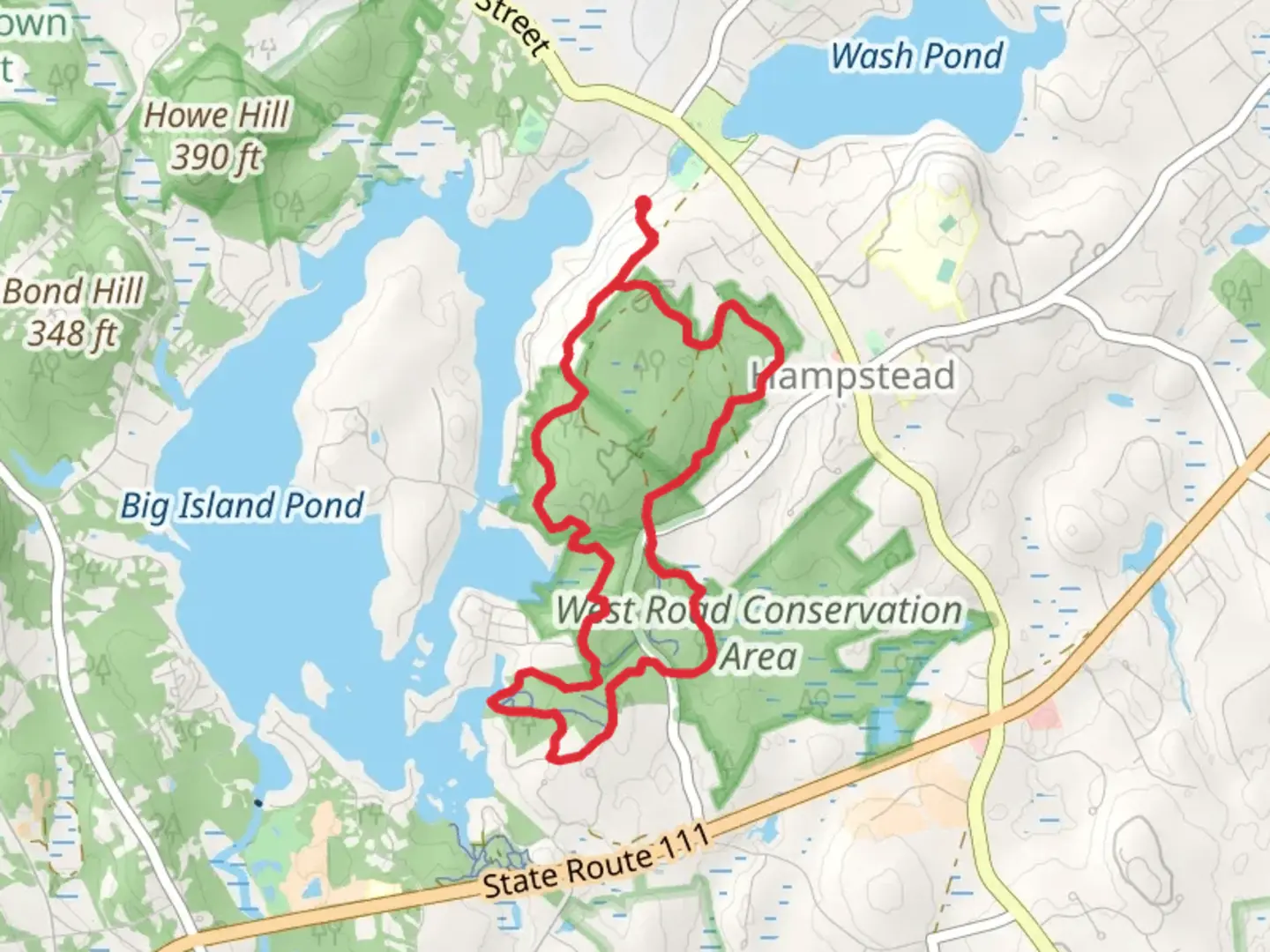 An image depicting the trail Greenbelt A Loop - Hampstead and its surrounding area.