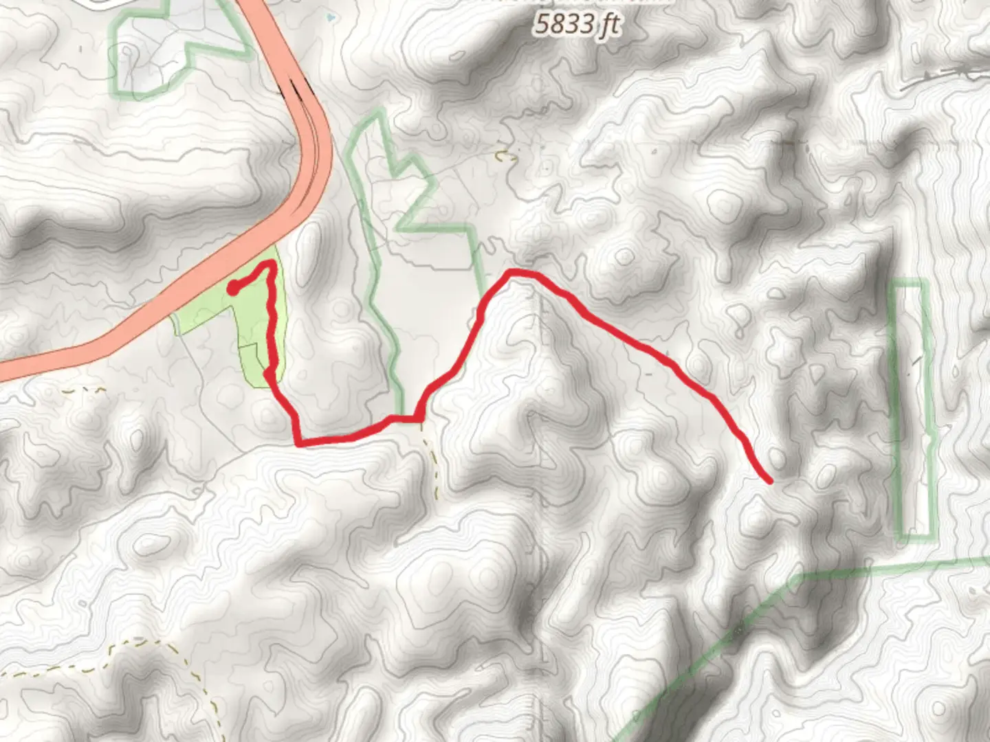 An image depicting the trail Bearhide Spring and its surrounding area.