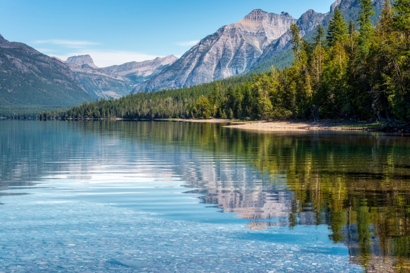 An image depicting the trail Lake McDonald Trail and its surrounding area.