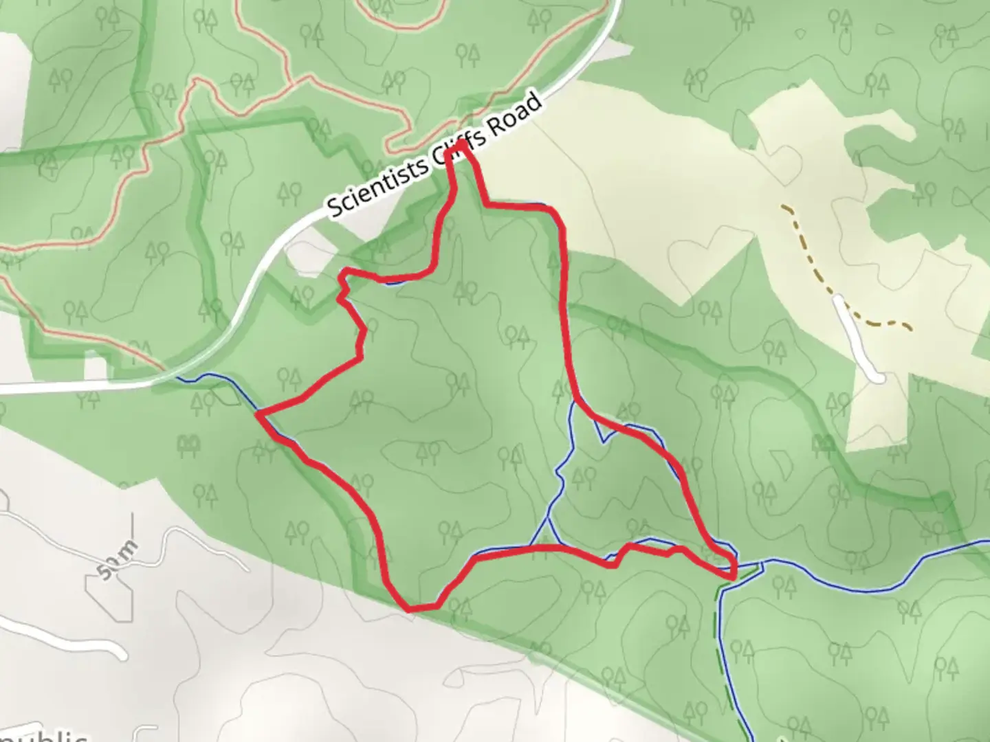 An image depicting the trail East Loop Trail and its surrounding area.