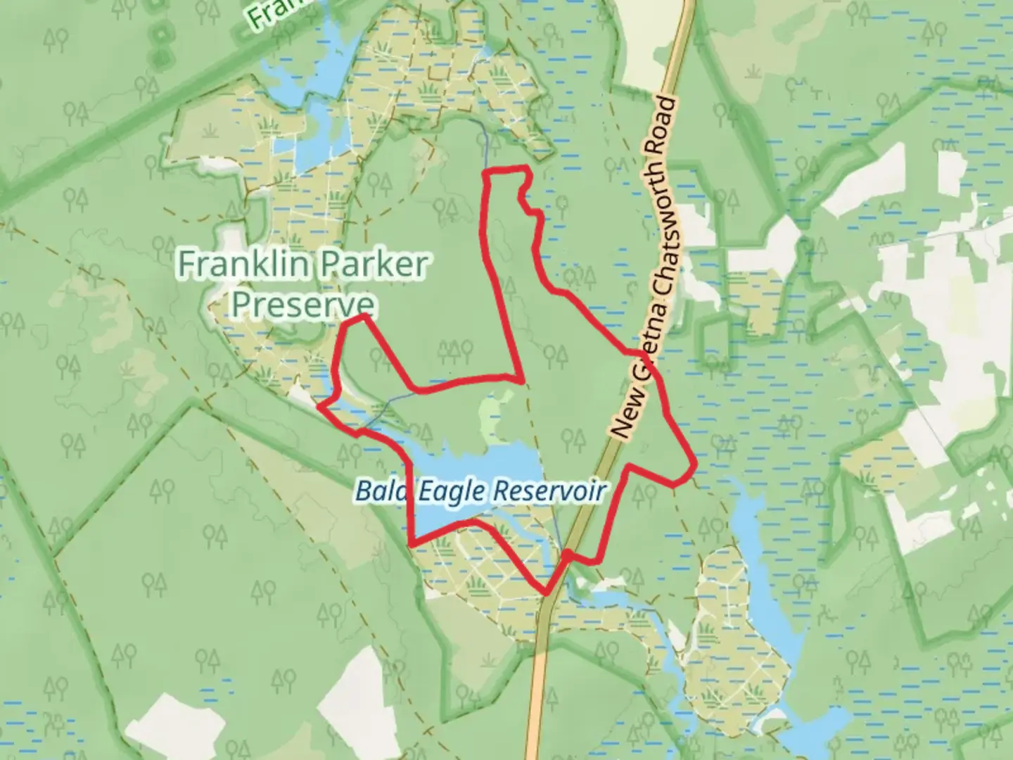 An image depicting the trail Bald Eagle Reservoir Loop and its surrounding area.