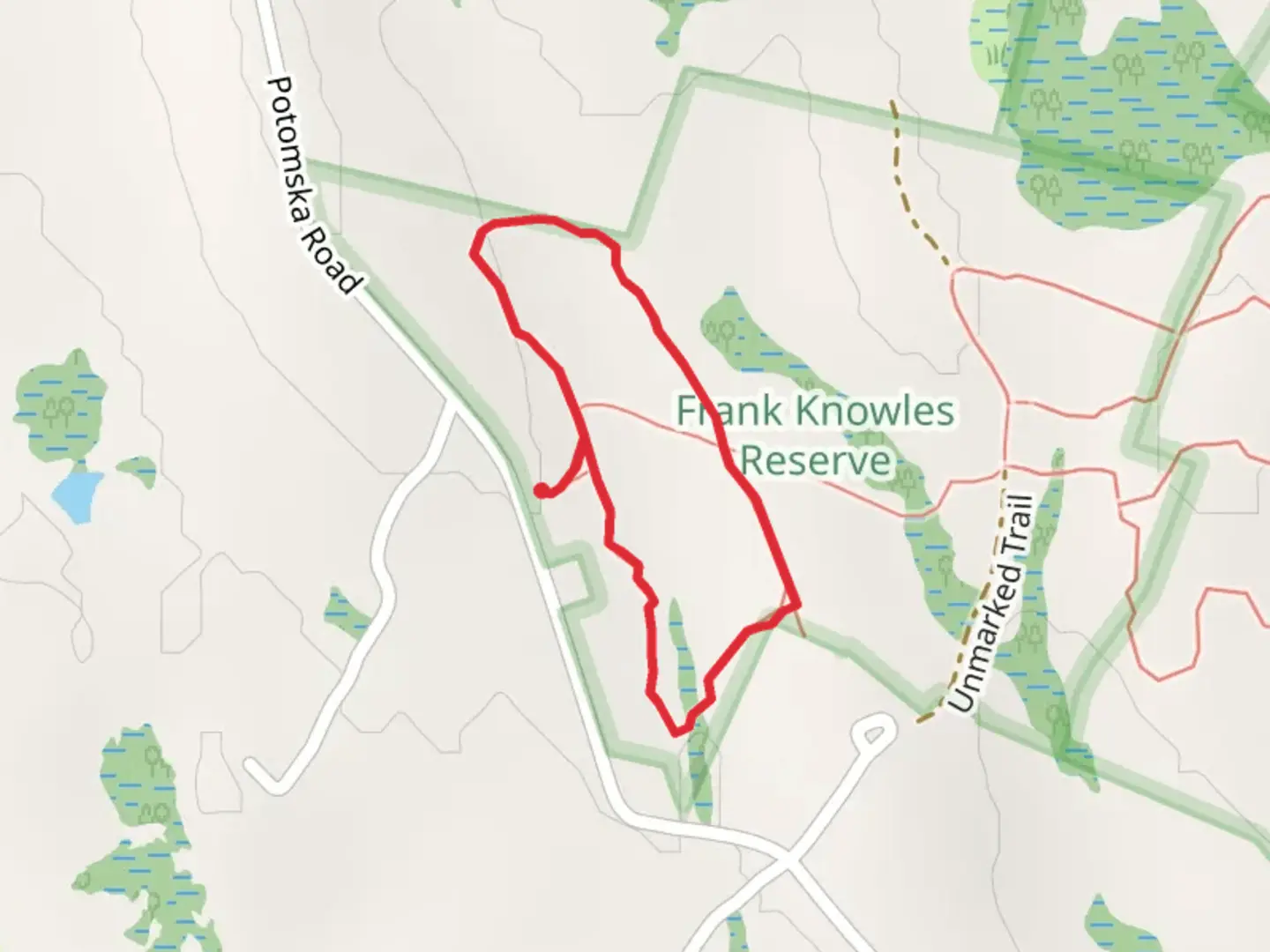 An image depicting the trail Orange Trail Loop from Potomska Road and its surrounding area.