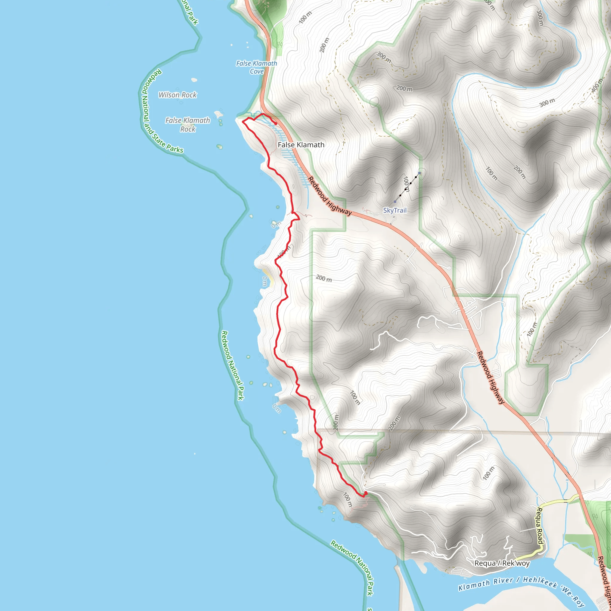 The Coastal Trail - Klamath Section and Hidden Beach Trail mobile static map