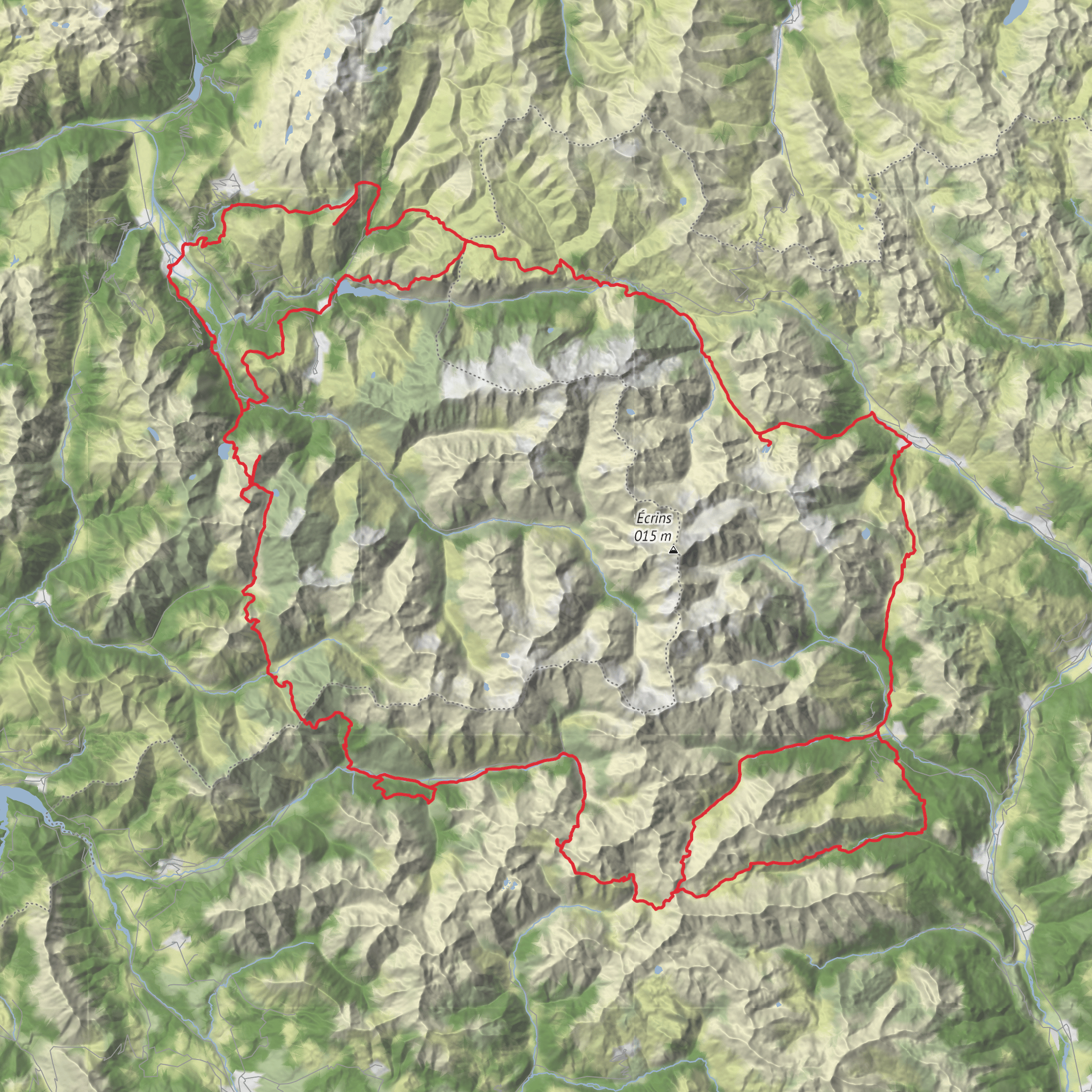 GR 54 - Tour of Oisans and Ecrins mobile static map