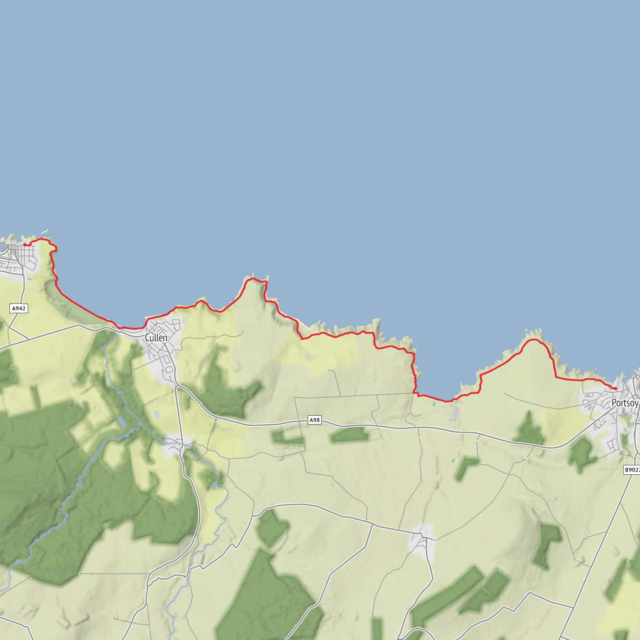 Portknockie to Portsoy via Scar Nose, Cullen Bay, Logie Head and Sandend Bay mobile static map