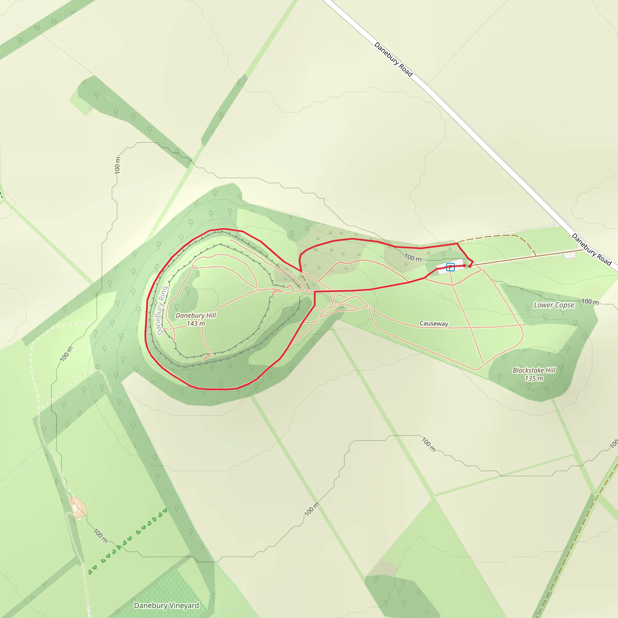 Danebury Hill Fort mobile static map
