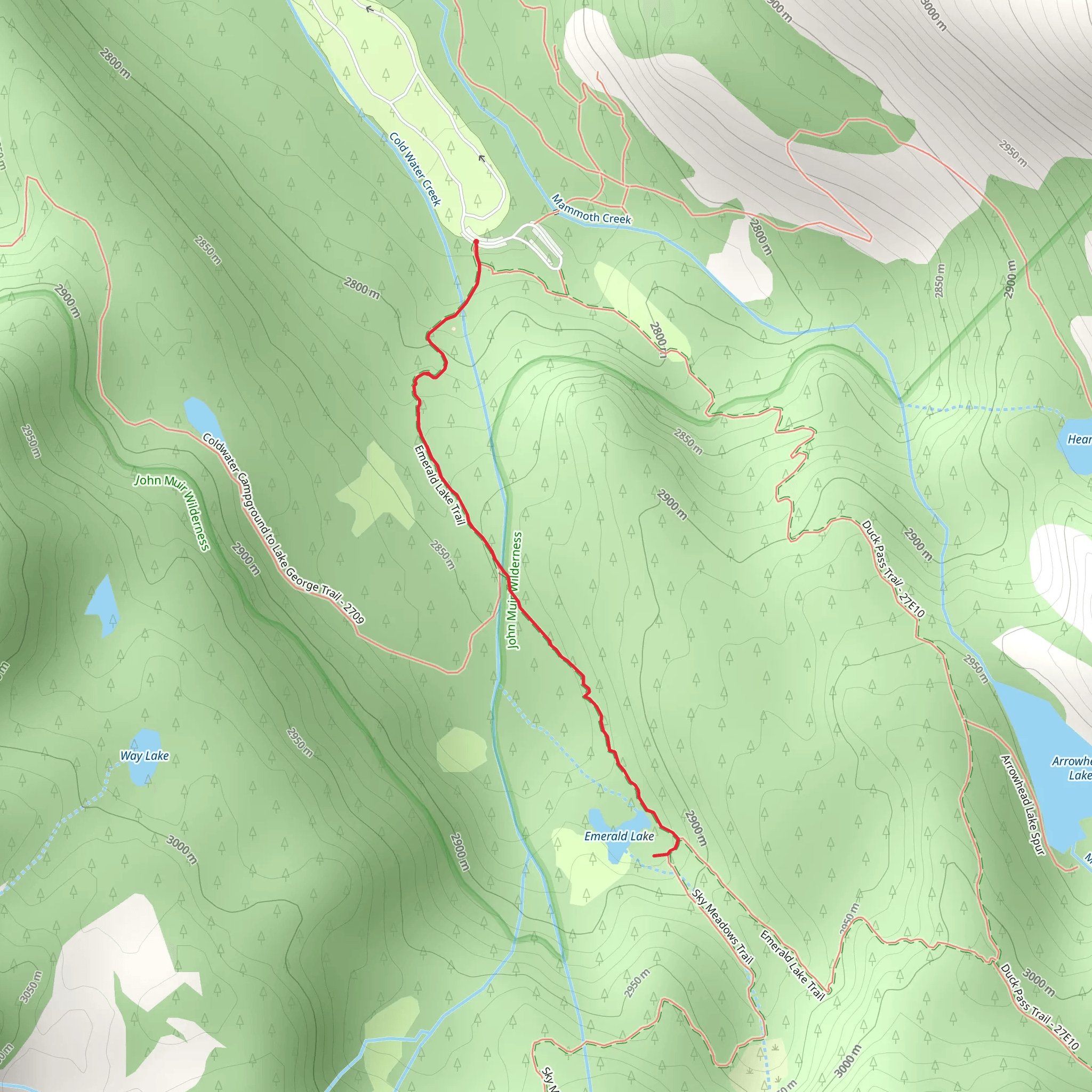 Emerald Lake Trail mobile static map