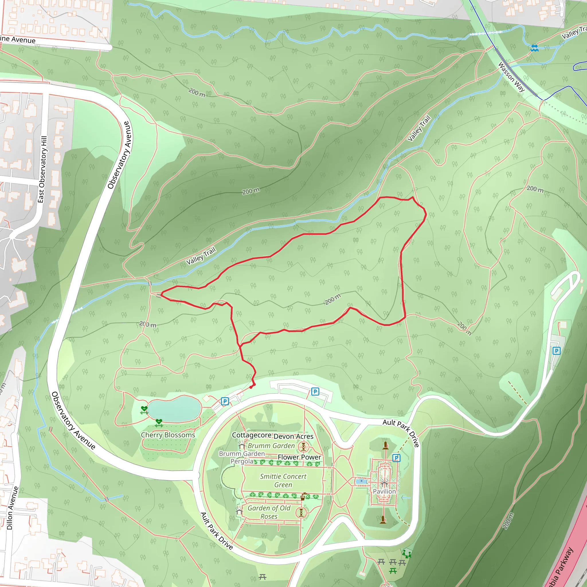 Ault Park Short Loop mobile static map