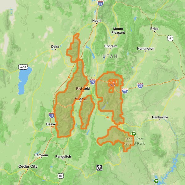 Fishlake National Forest mobile static map