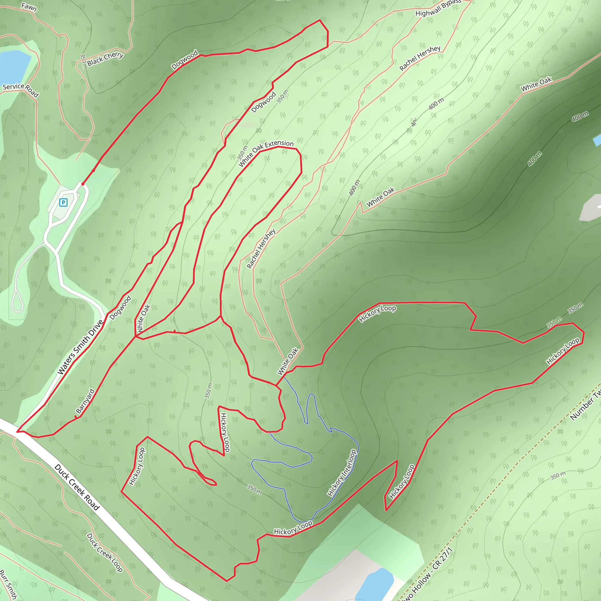 Dogwood, White Oak and Extension Hickory Loop mobile static map